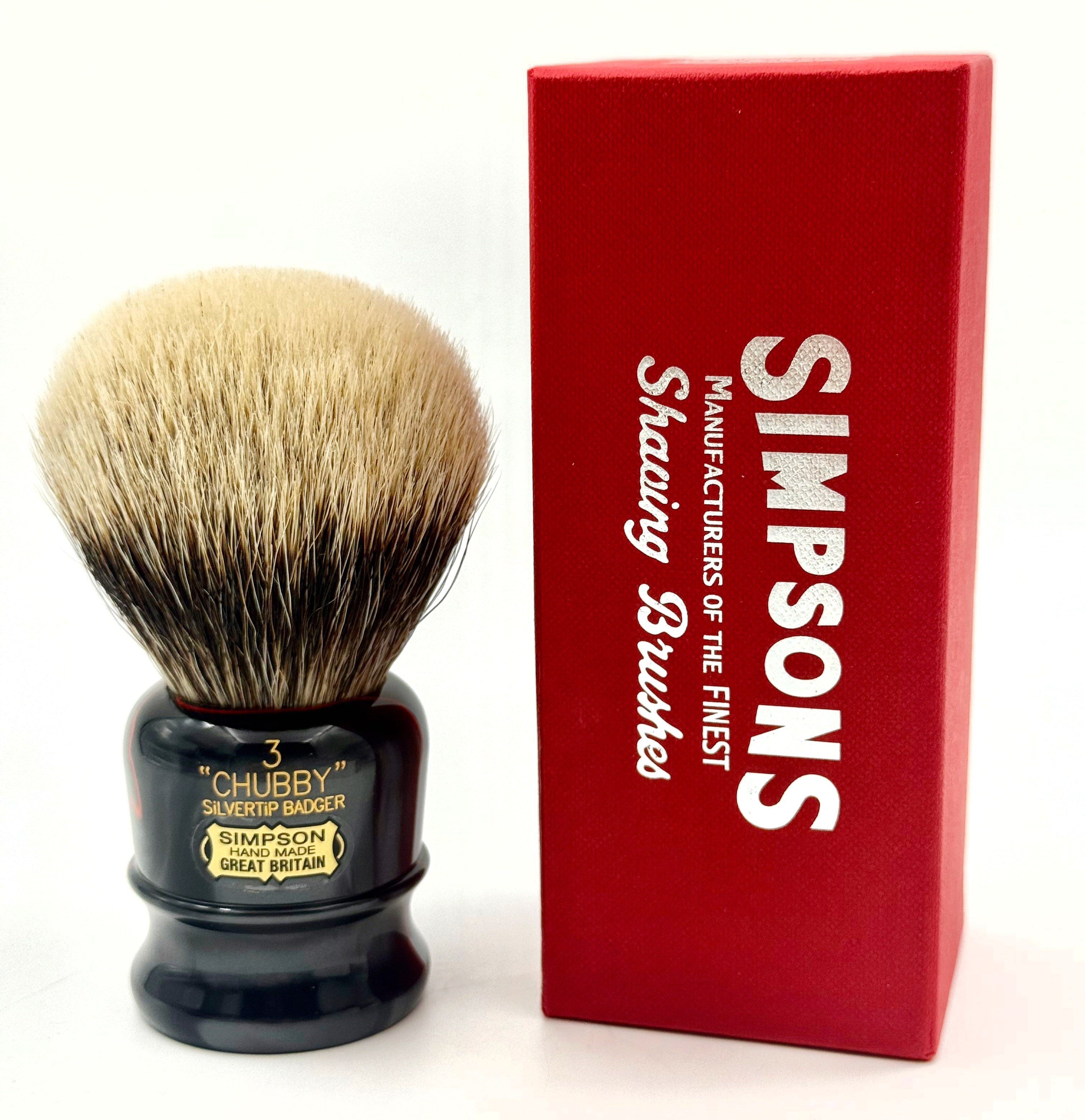 Limited Edition Simpson Chubby CH3 2 Band Silvertip Badger Shaving Brush - Black Magic