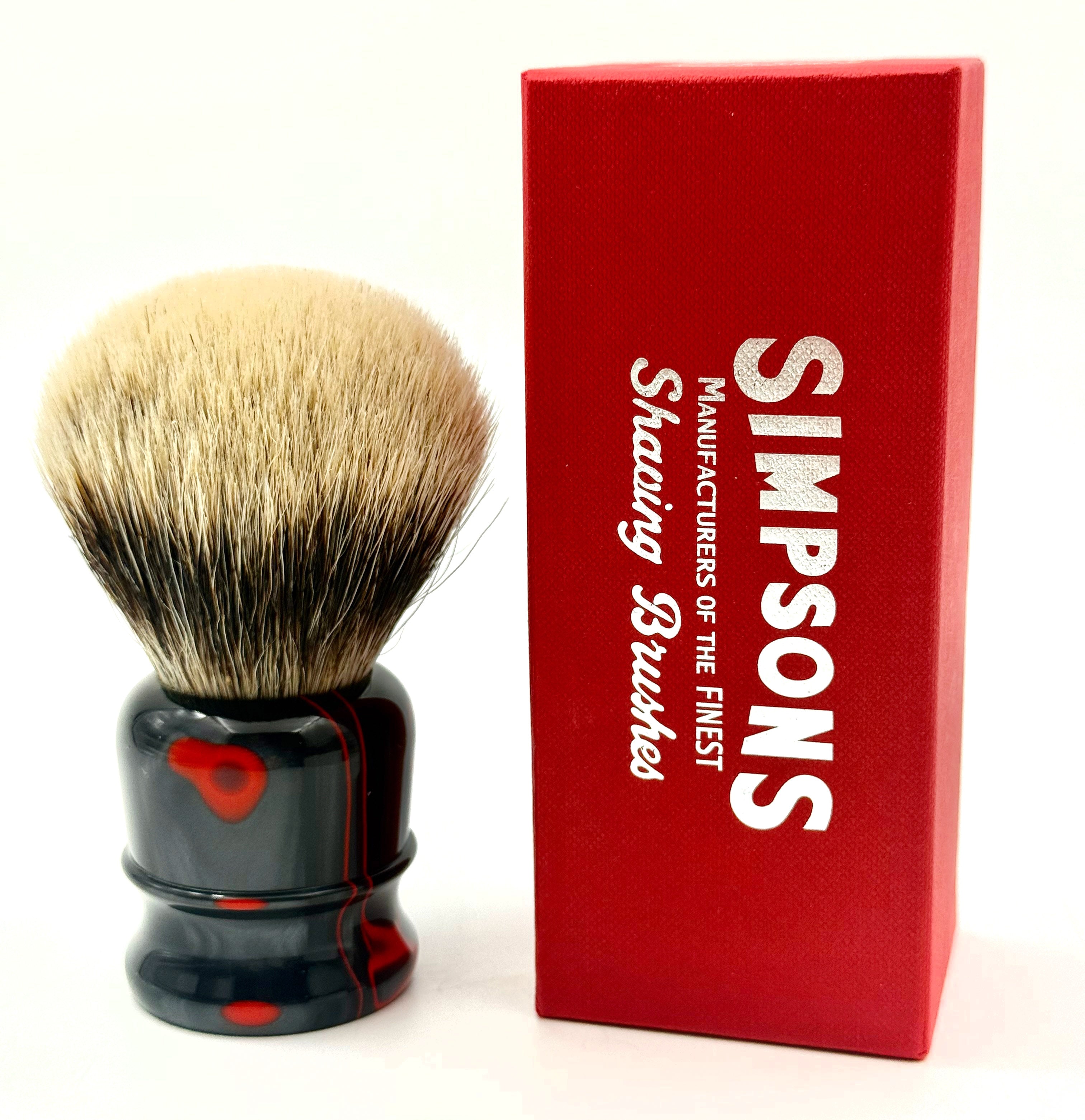 Limited Edition Simpson Chubby CH3 2 Band Silvertip Badger Shaving Brush - Black Magic