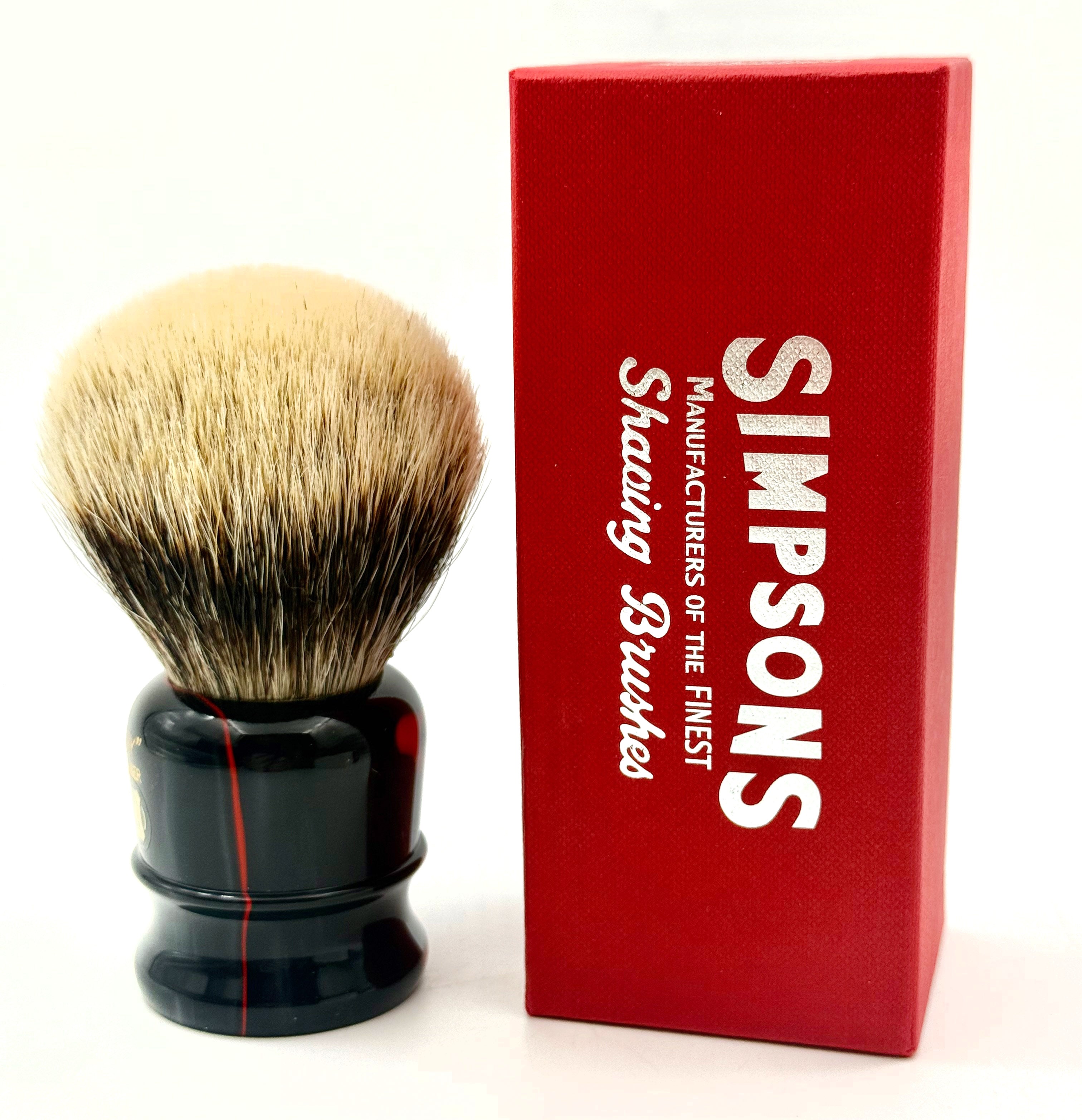 Limited Edition Simpson Chubby CH3 2 Band Silvertip Badger Shaving Brush - Black Magic
