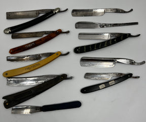 Vintage 10 Straight Razor Lot #6 - May Contain Sheffield, Solingen, Japanese & USA makers, as pictured