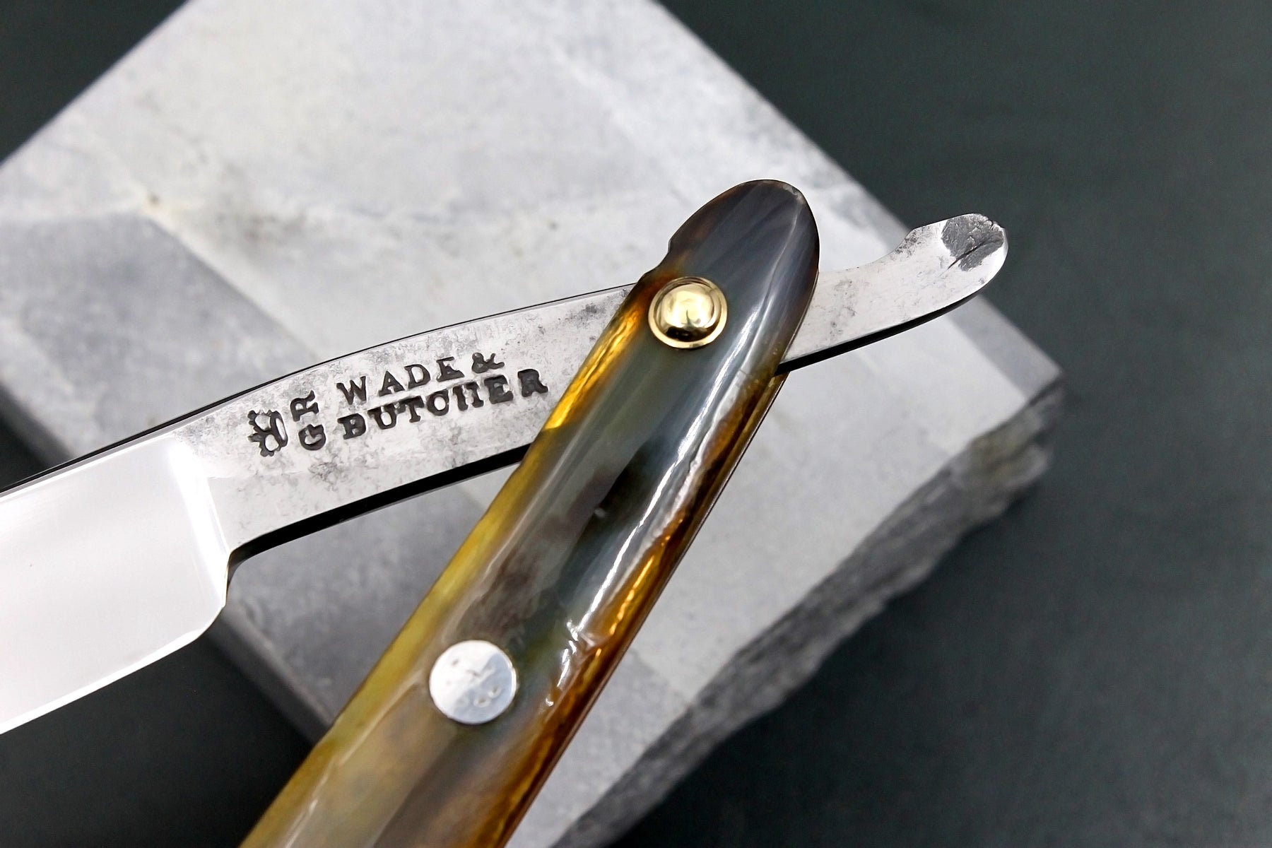 Wade & Butcher RARE Early 1800s 6/8" "GR" with Original Fancy Horn Scales - Fully Restored Sheffield Straight Razor - Shave Ready