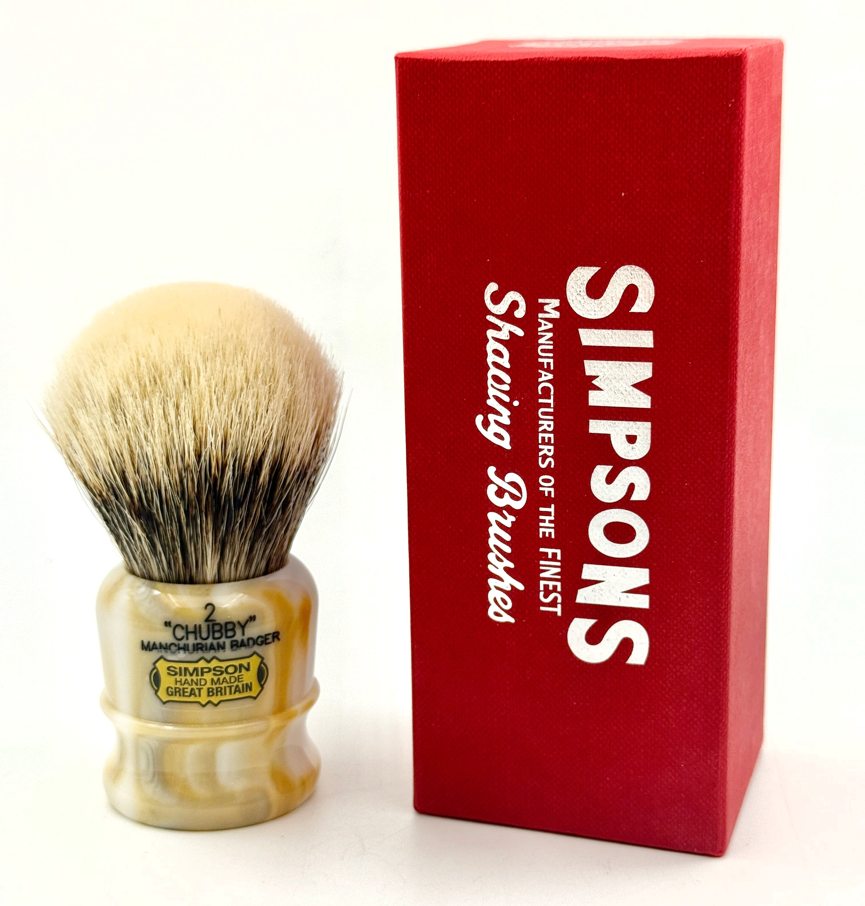 Limited Edition Simpson Chubby CH2 Manchurian Badger Shaving Brush - Italian Marble