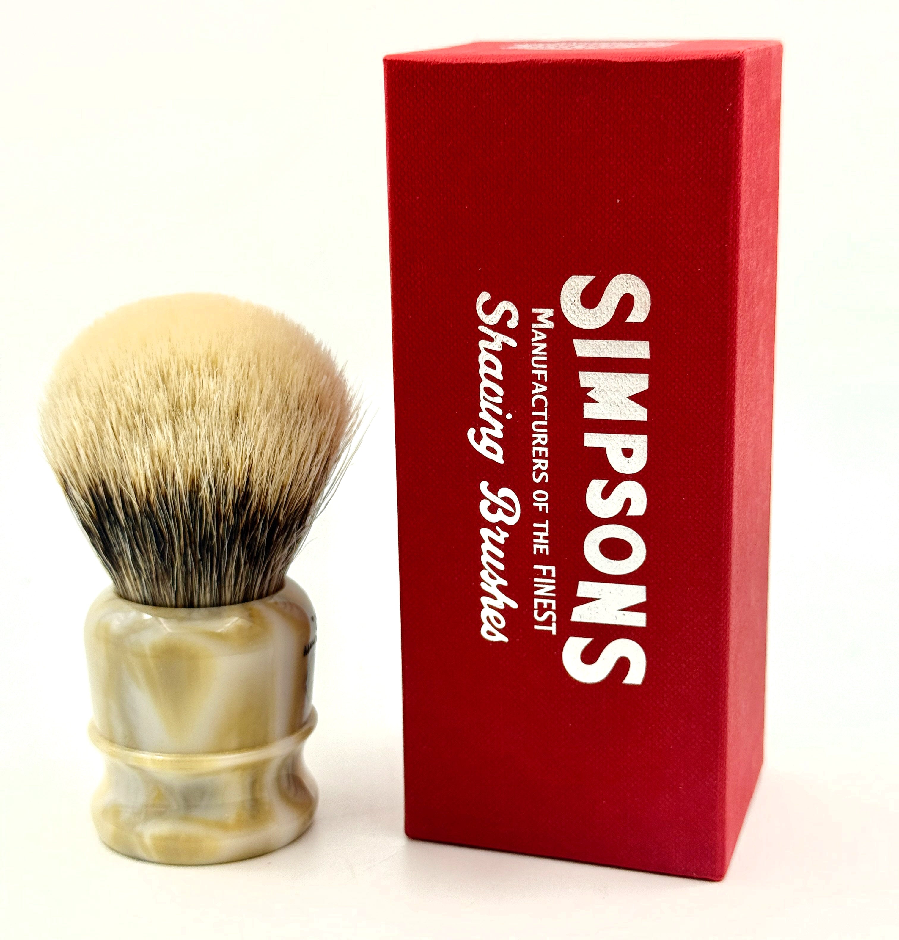 Limited Edition Simpson Chubby CH2 Manchurian Badger Shaving Brush - Italian Marble