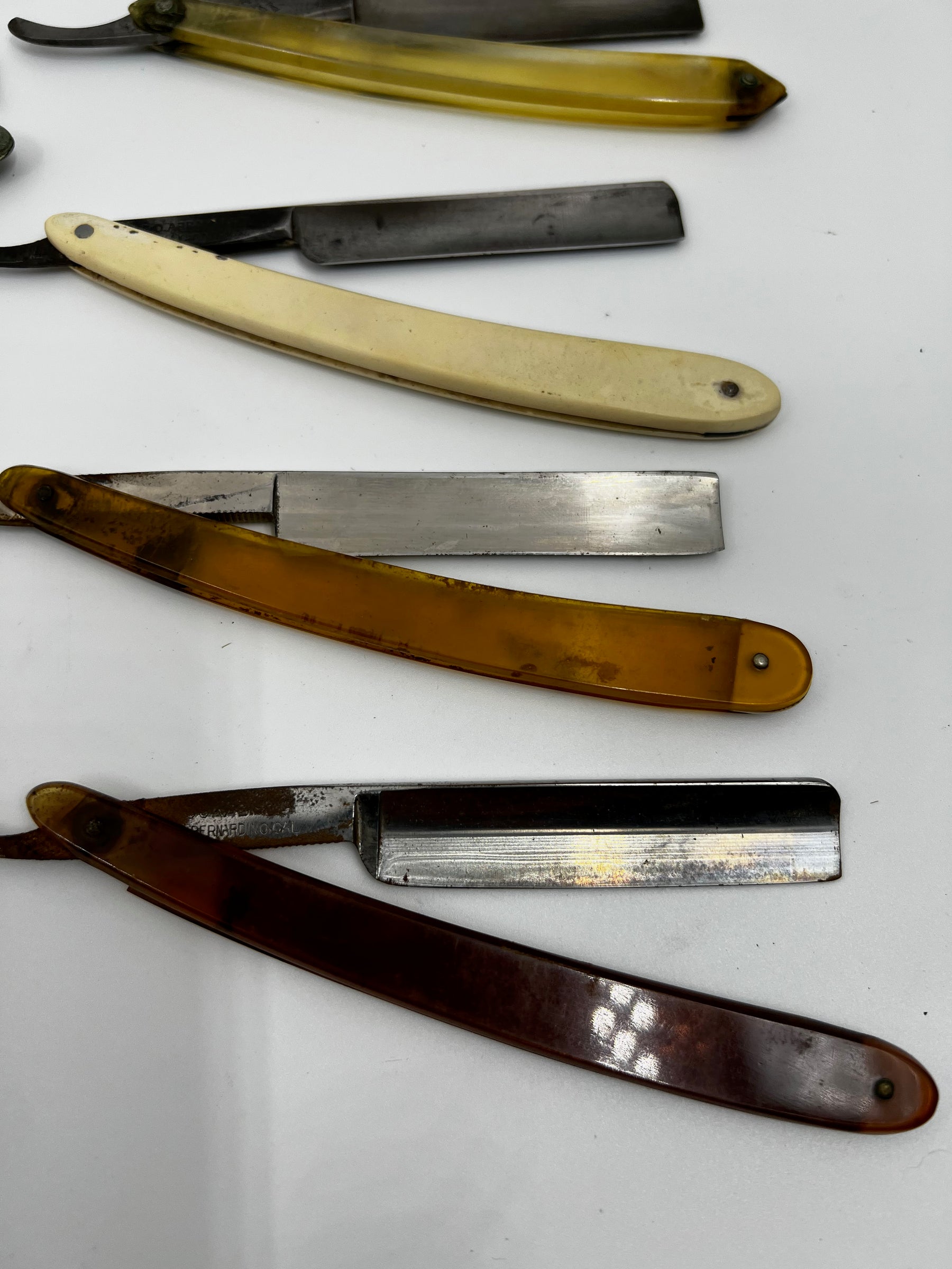 Vintage 10 Straight Razor Lot #7 - May Contain Sheffield, Solingen, Japanese & USA makers, as pictured