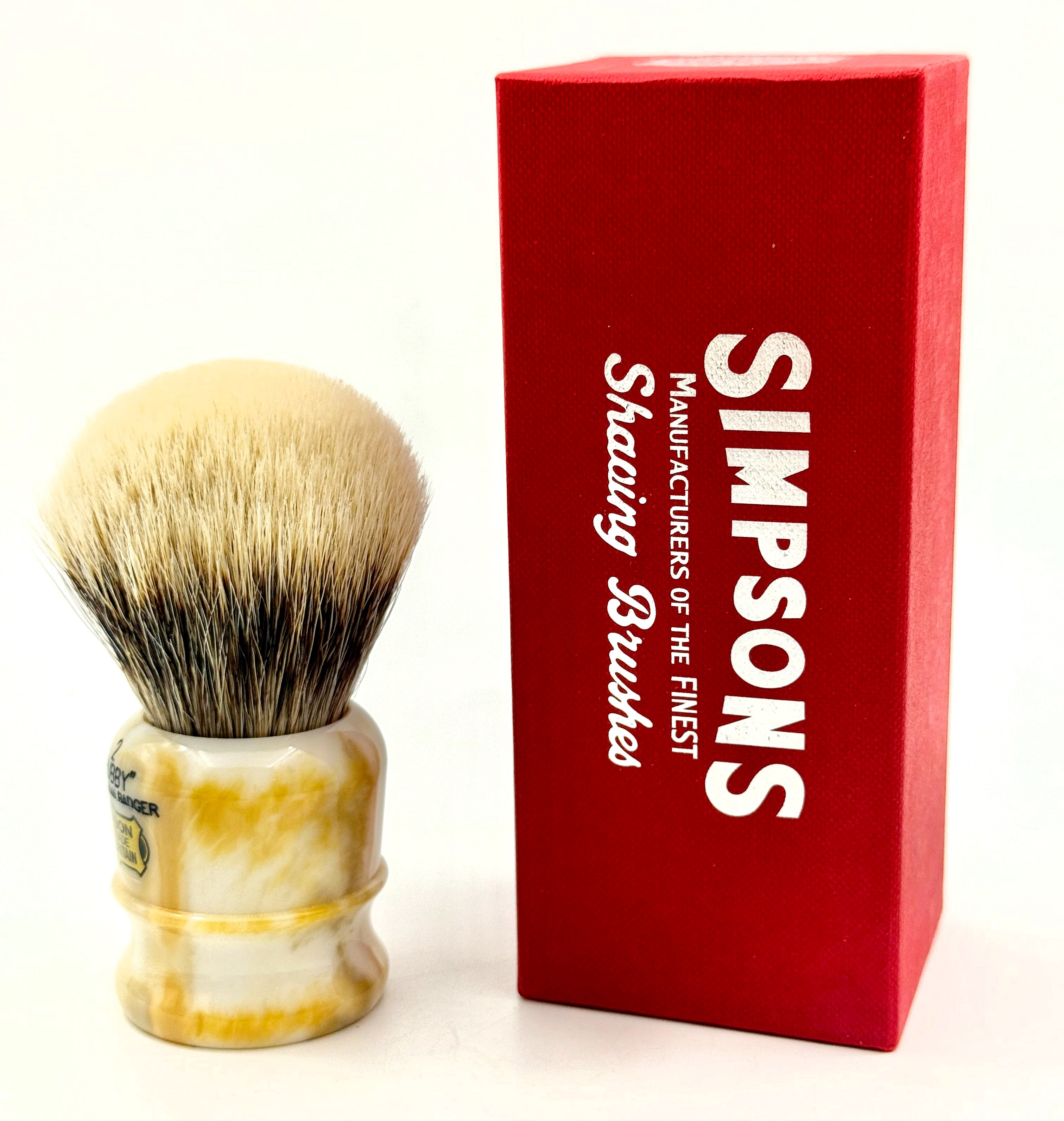 Limited Edition Simpson Chubby CH2 Manchurian Badger Shaving Brush - Italian Marble