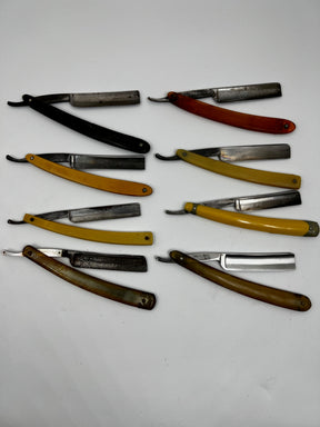 Vintage 10 Straight Razor Lot #8 - May Contain Sheffield, Solingen, Japanese & USA makers, as pictured