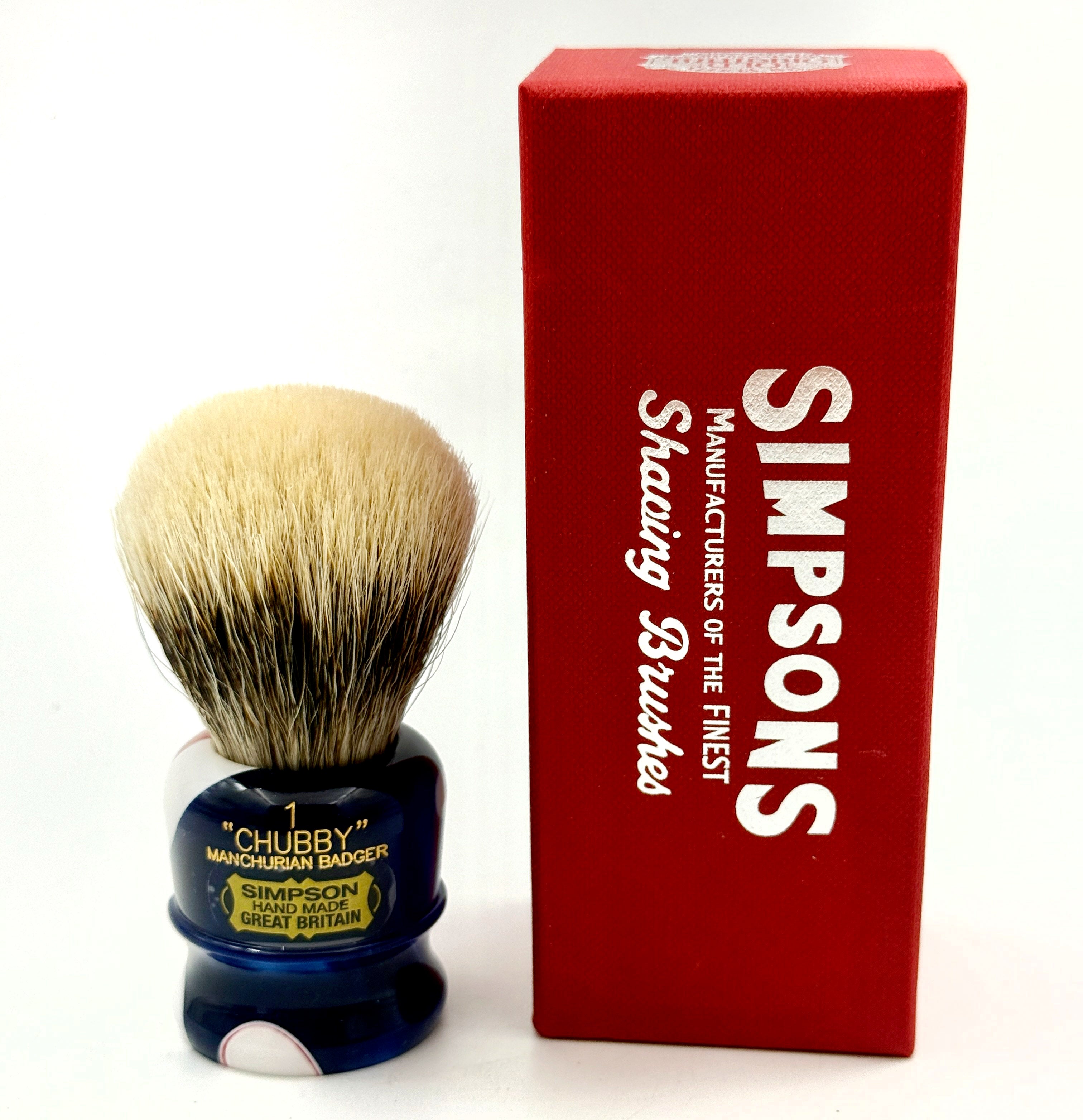 Limited Edition Simpson Chubby CH1 Manchurian Badger Shaving Brush - Monarch Swirl