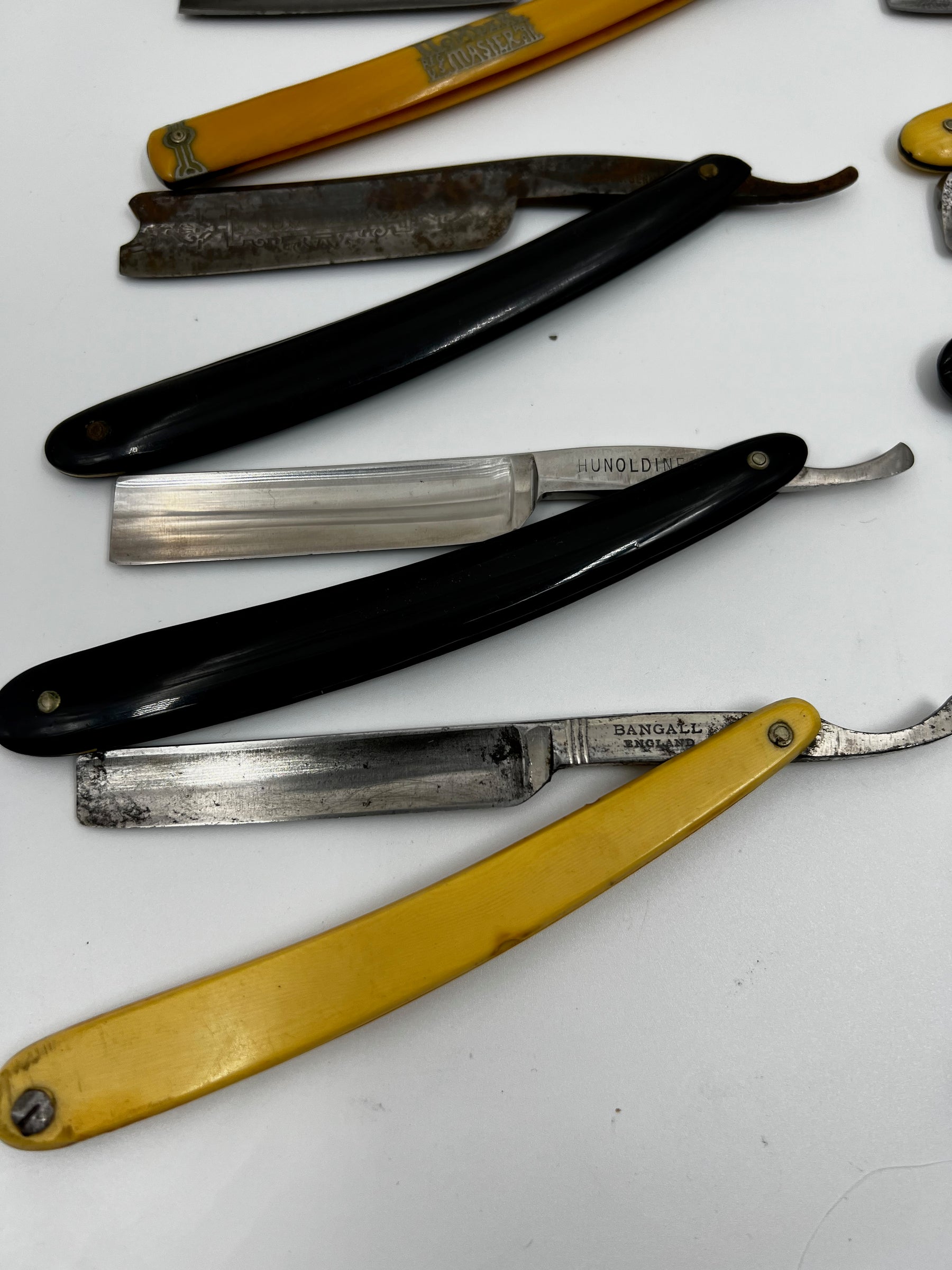 Vintage 10 Straight Razor Lot #12 - May Contain Sheffield, Solingen, Japanese & USA makers, as pictured