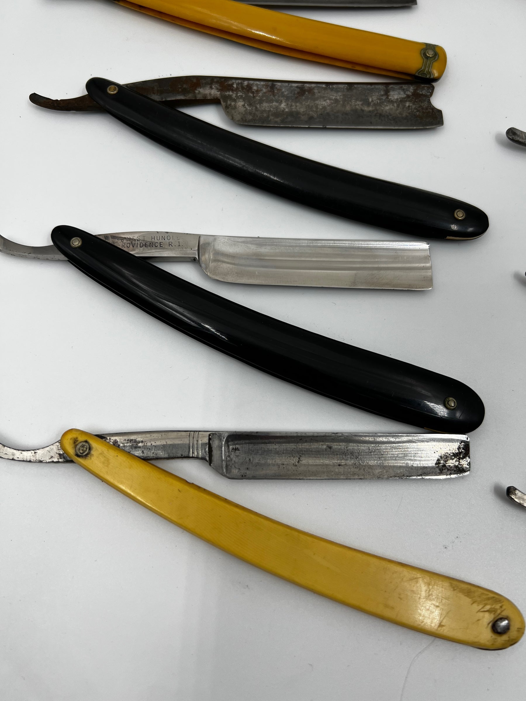 Vintage 10 Straight Razor Lot #12 - May Contain Sheffield, Solingen, Japanese & USA makers, as pictured