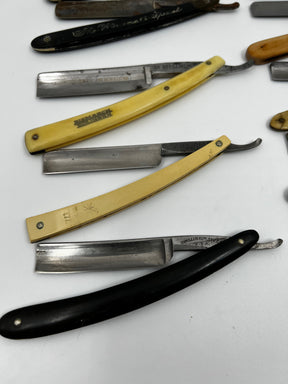 Vintage 10 Straight Razor Lot #14 - May Contain Sheffield, Solingen, Japanese & USA makers, as pictured