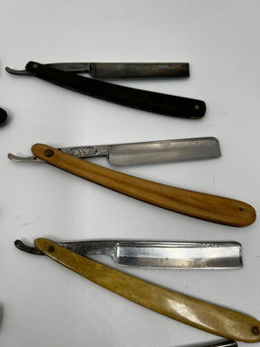 Vintage 10 Straight Razor Lot #14 - May Contain Sheffield, Solingen, Japanese & USA makers, as pictured