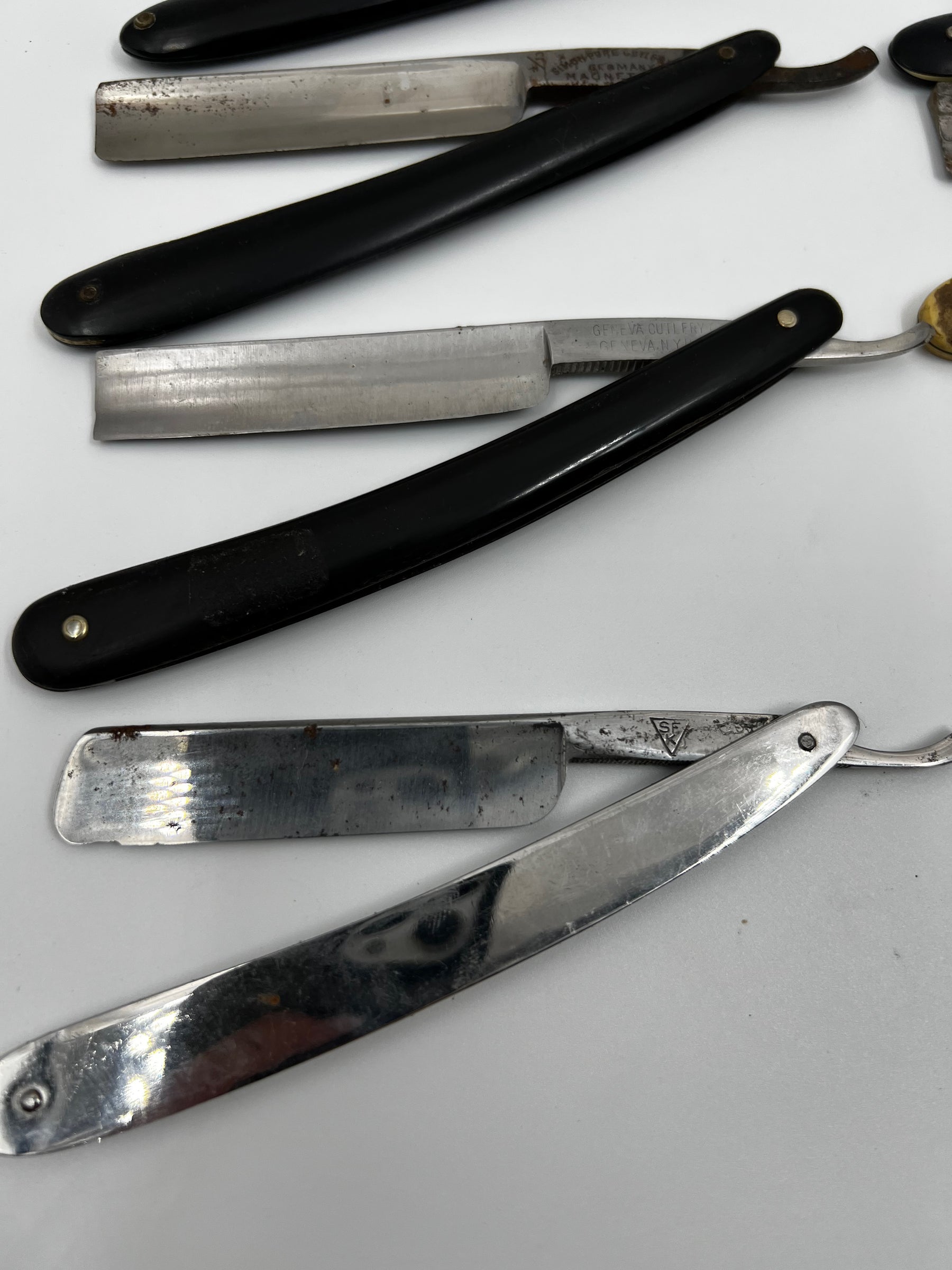 Vintage 10 Straight Razor Lot #15 - May Contain Sheffield, Solingen, Japanese & USA makers, as pictured