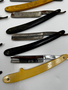 Vintage 10 Straight Razor Lot #17 - May Contain Sheffield, Solingen, Japanese & USA makers, as pictured