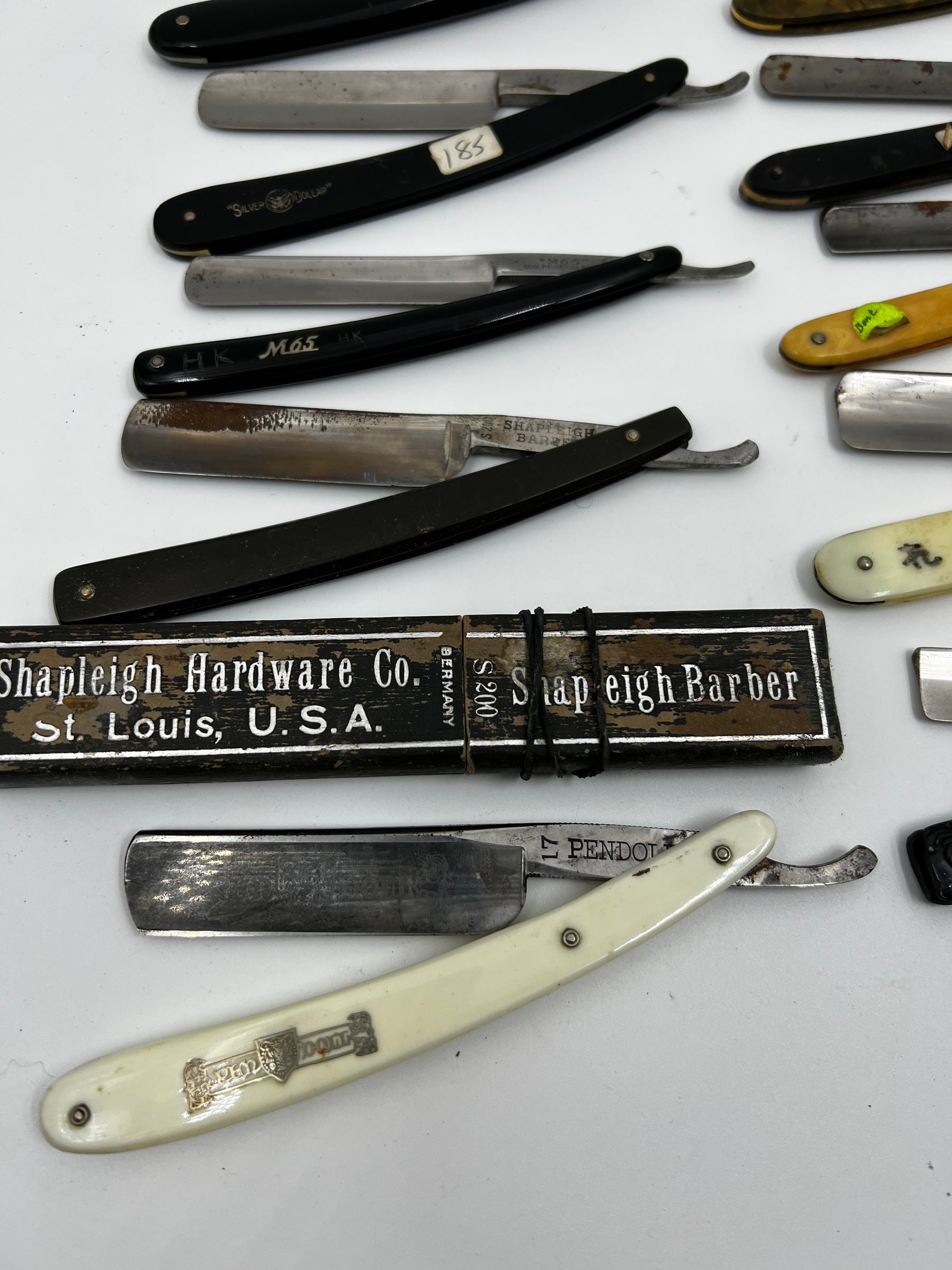 Vintage 10 Straight Razor Lot #19 - May Contain Sheffield, Solingen, Japanese & USA makers, as pictured