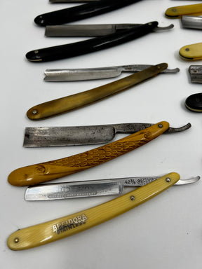 Vintage 10 Straight Razor Lot #20 - May Contain Sheffield, Solingen, Japanese & USA makers, as pictured