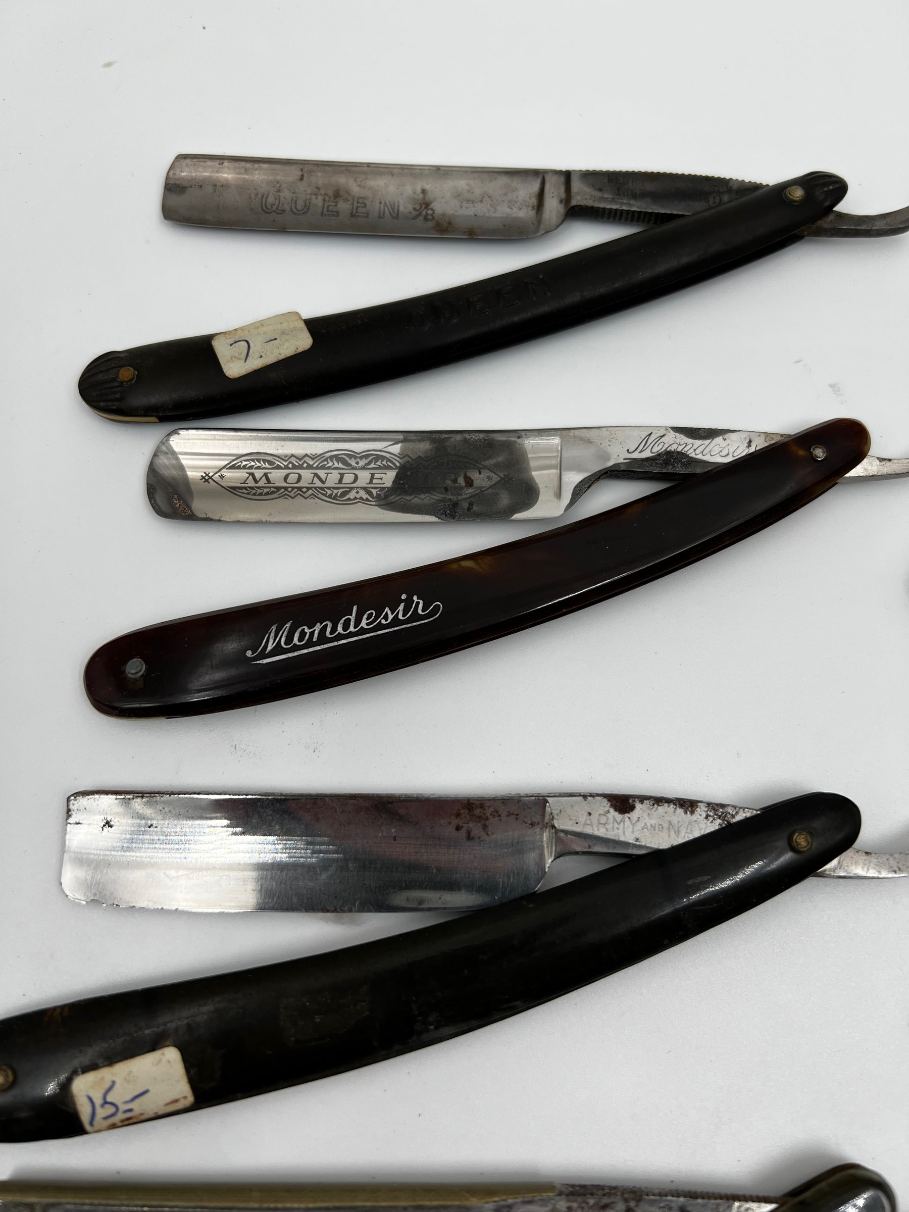 Vintage 10 Straight Razor Lot #21 - May Contain Sheffield, Solingen, Japanese & USA makers, as pictured