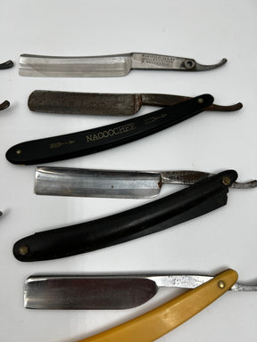 Vintage 10 Straight Razor Lot #22 - May Contain Sheffield, Solingen, Japanese & USA makers, as pictured