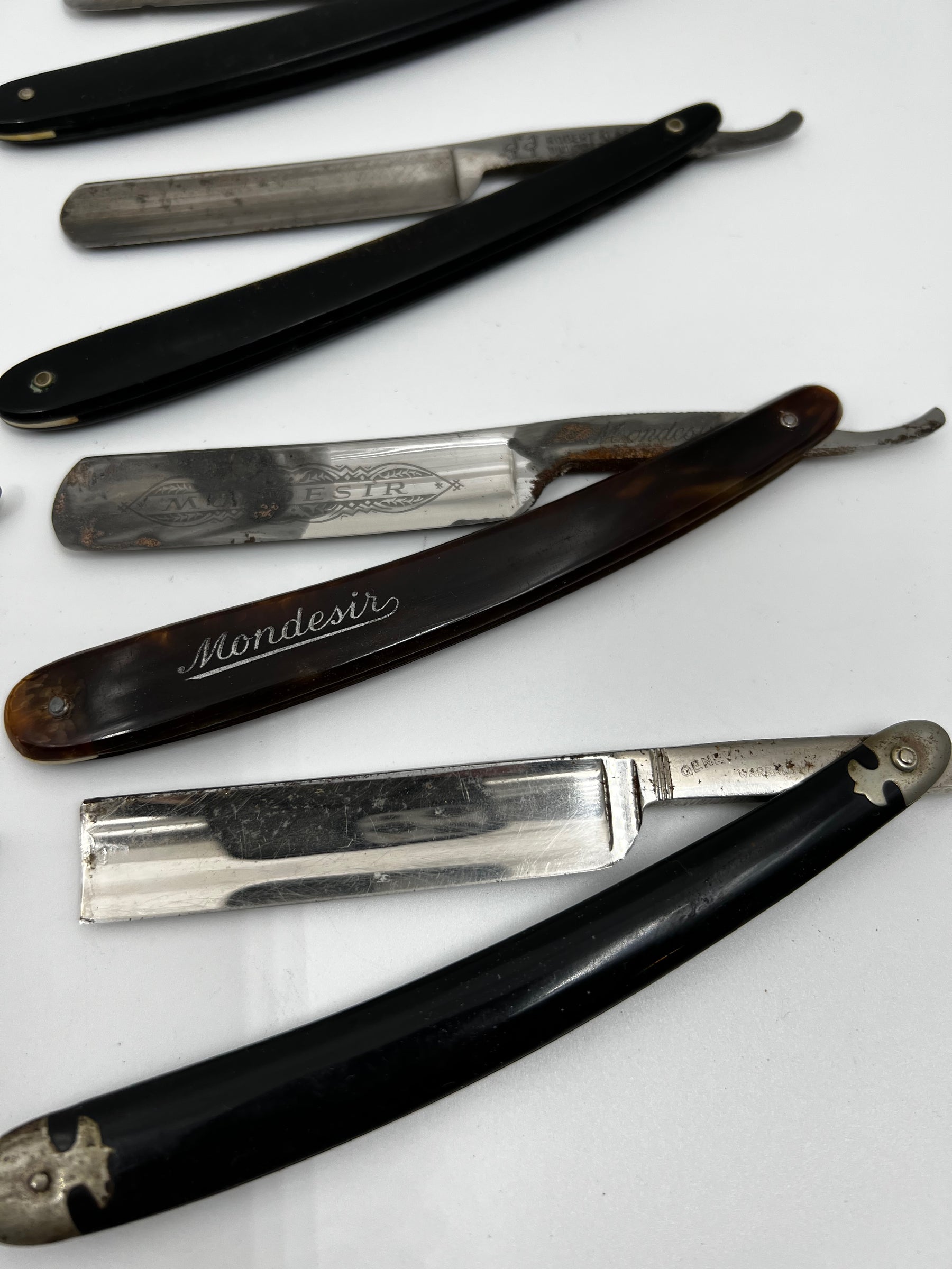 Vintage 10 Straight Razor Lot #23 - May Contain Sheffield, Solingen, Japanese & USA makers, as pictured