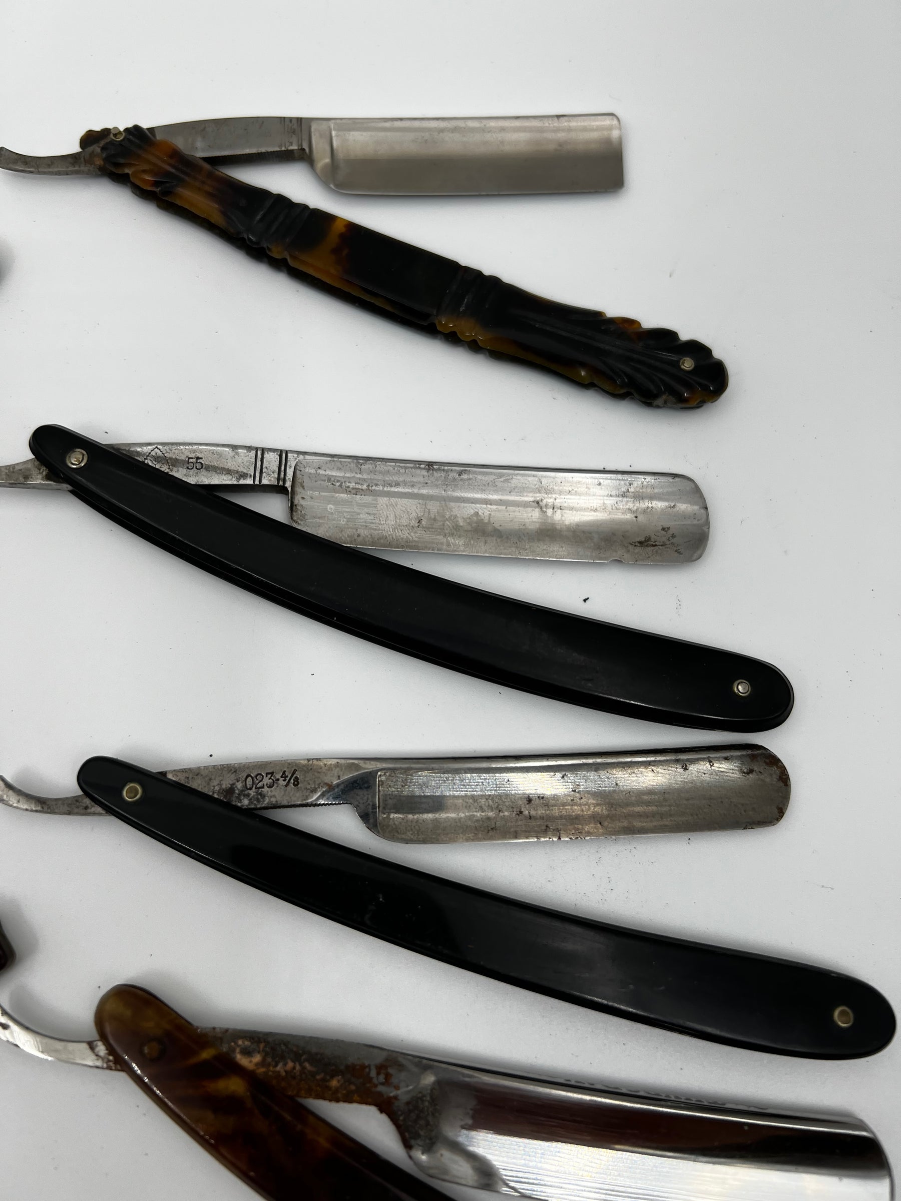 Vintage 10 Straight Razor Lot #23 - May Contain Sheffield, Solingen, Japanese & USA makers, as pictured