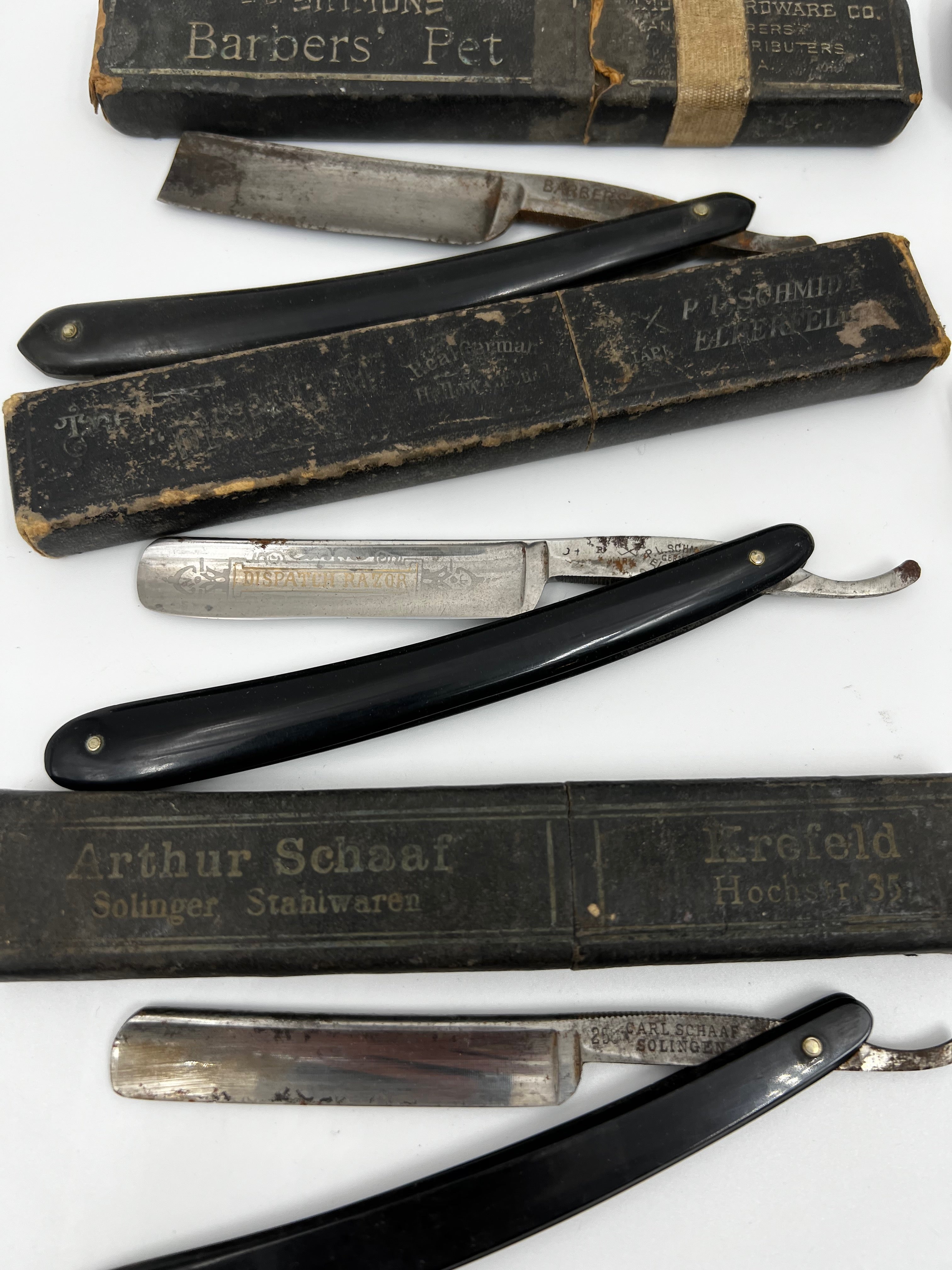 Vintage 10 Straight Razor Lot #28 - May Contain Sheffield, Solingen, Japanese & USA makers, as pictured