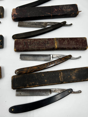 Vintage 10 Straight Razor Lot #28 - May Contain Sheffield, Solingen, Japanese & USA makers, as pictured
