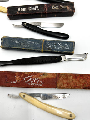 Collection of 25 Excellent Various Corn Razors - English, German, Ivory and Mother of Pearl included