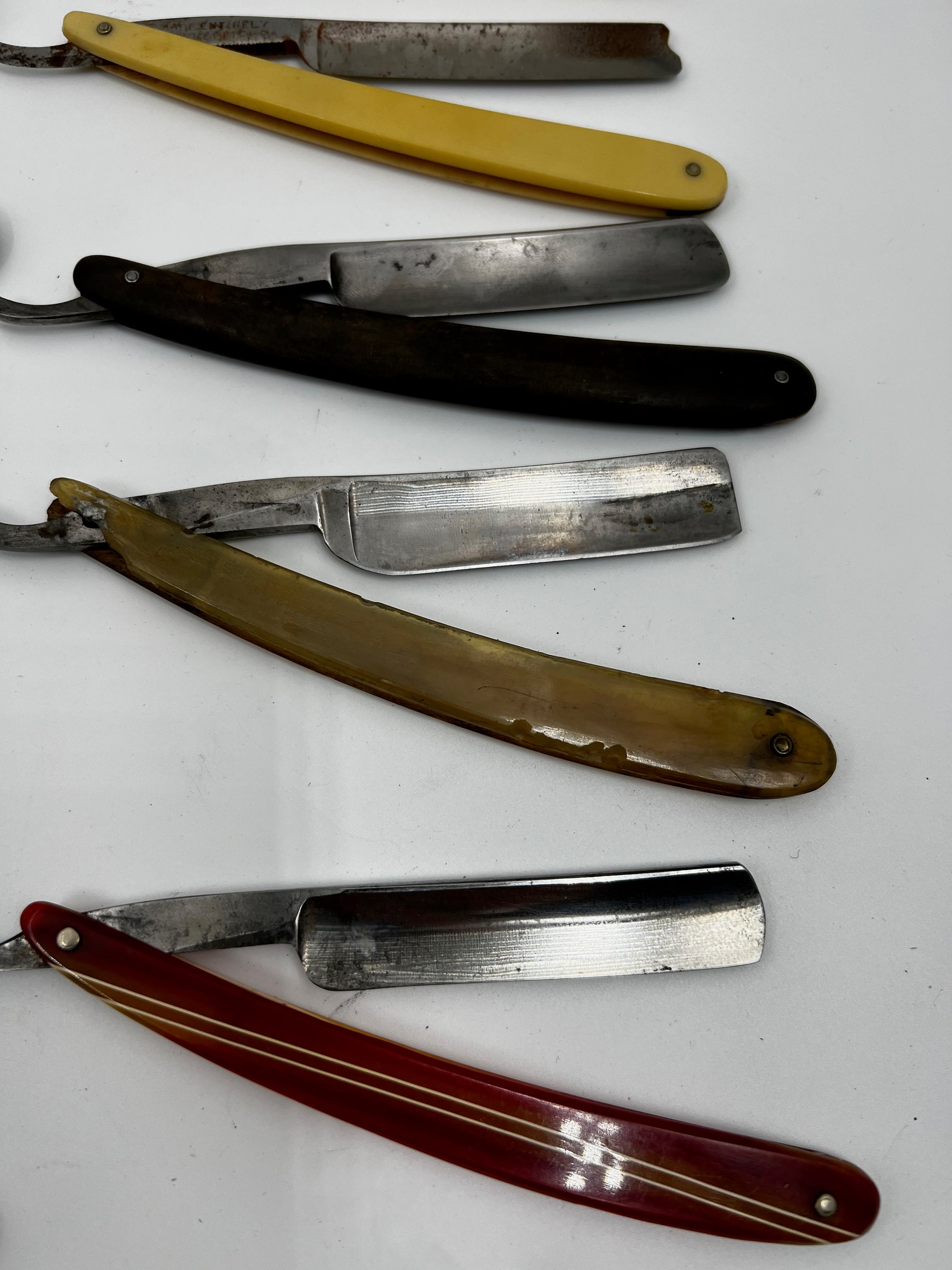 Vintage 10 Straight Razor Lot #29 - May Contain Sheffield, Solingen, Japanese & USA makers, as pictured