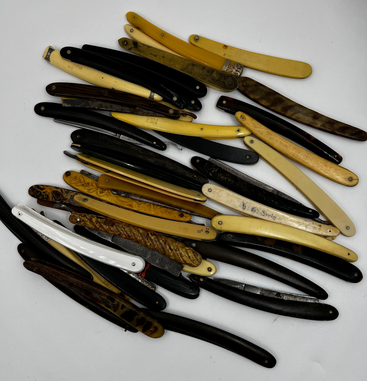 Lot of Vintage Straight Razor Scales and Parts #1