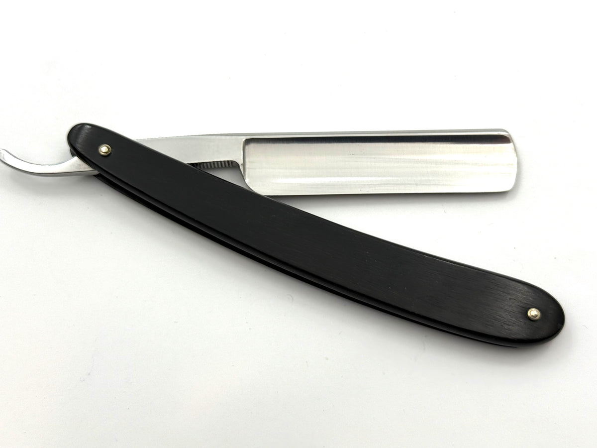 GSG Renewed Dovo "Astrale" Ebony Wood Handle 5/8 Full Hollow Solingen Straight Razor