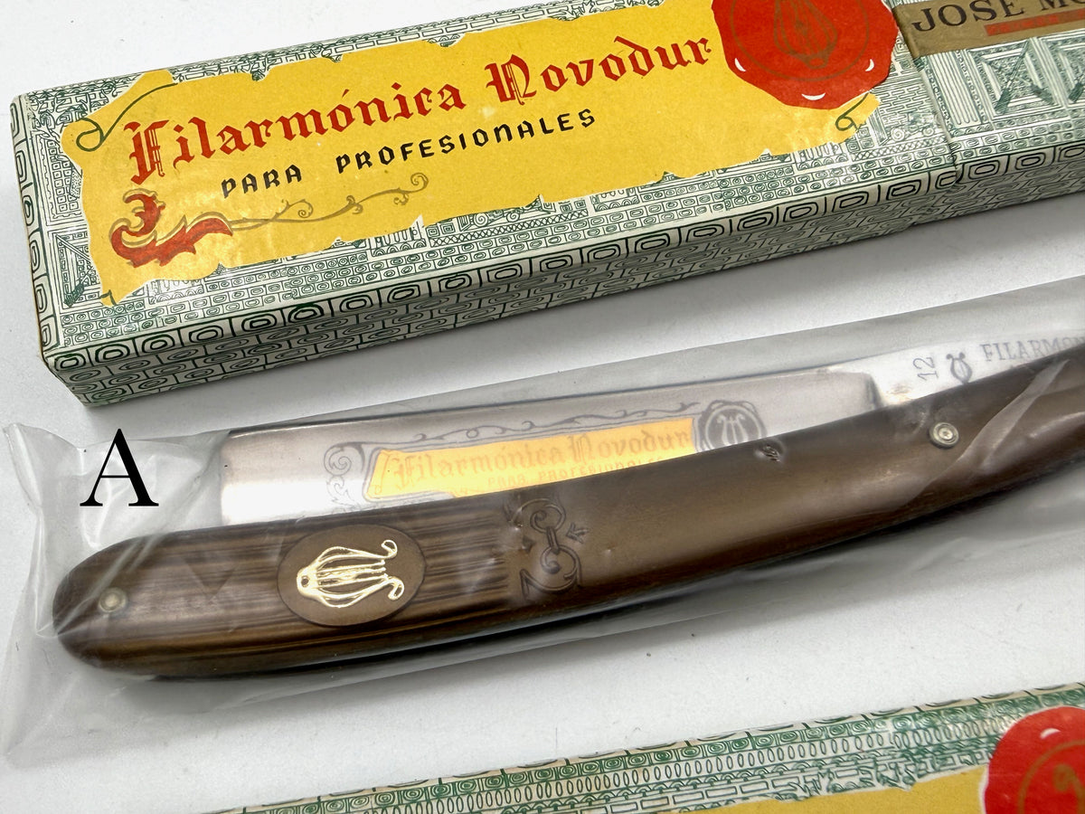 Filarmonica Novodur No. 12 - Jose Monserrat Pou Rare NOS 5/8 Full Hollow Vintage Straight Razor - CHOOSE YOUR RAZOR