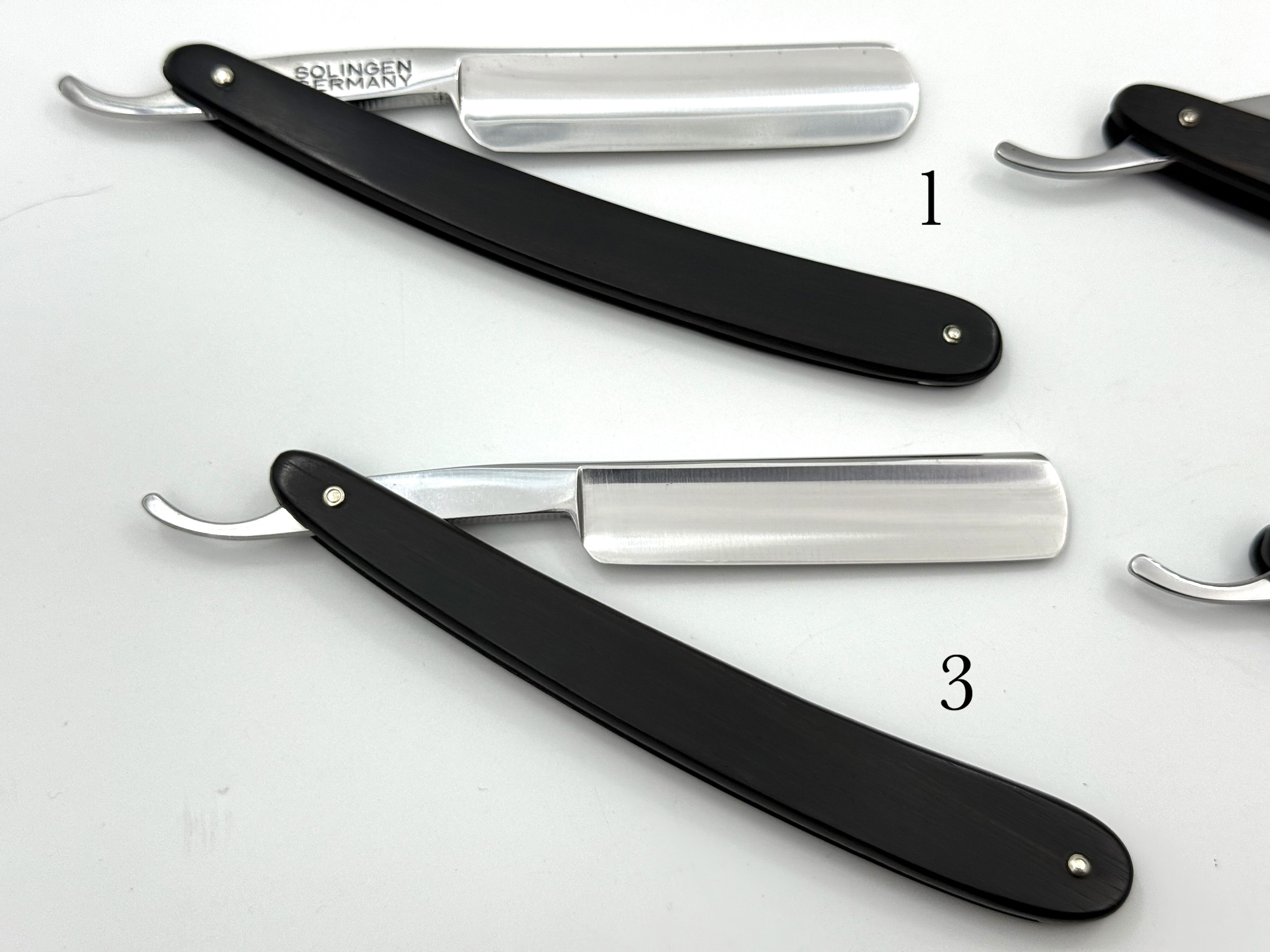GSG Renewed Dovo "Astrale" Ebony Wood Handle 5/8 Full Hollow Solingen Straight Razors (CHOOSE YOUR RAZOR)