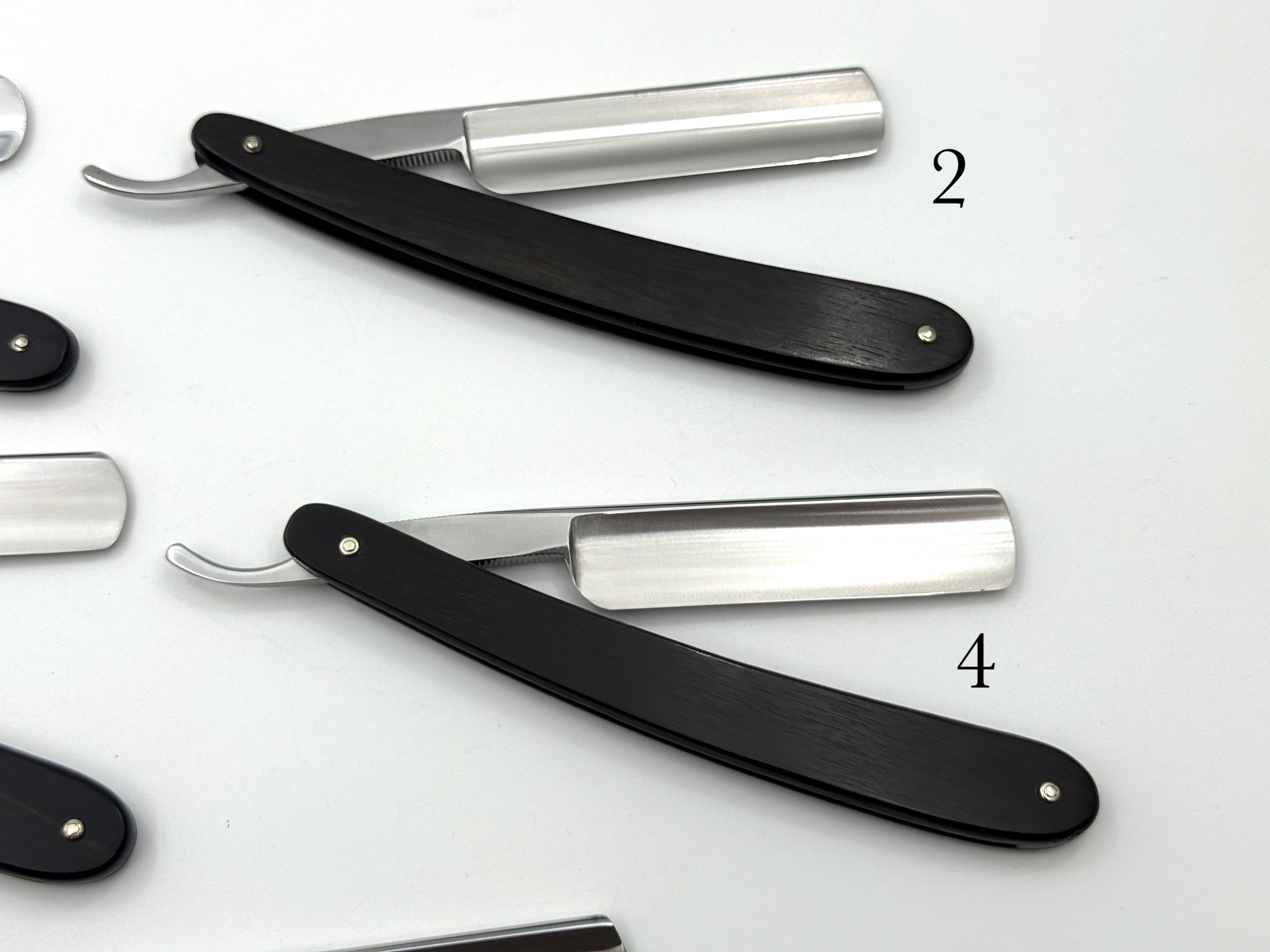 GSG Renewed Dovo "Astrale" Ebony Wood Handle 5/8 Full Hollow Solingen Straight Razors (CHOOSE YOUR RAZOR)