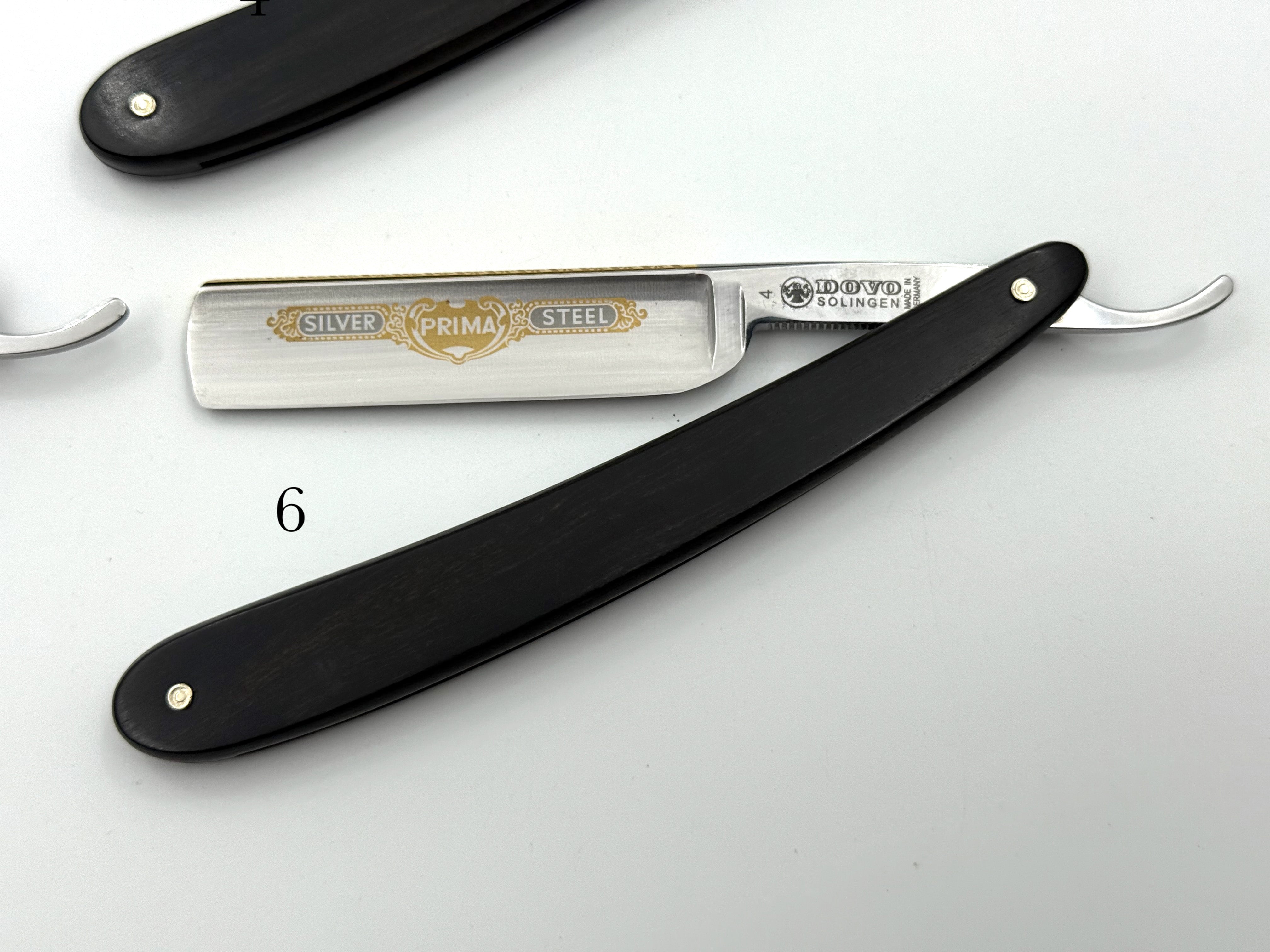 GSG Renewed Dovo "Prima" Ebony Handle 5/8 Etched, Engraved and Gold Washed Full Hollow Solingen Straight Razors (CHOOSE YOUR RAZOR)
