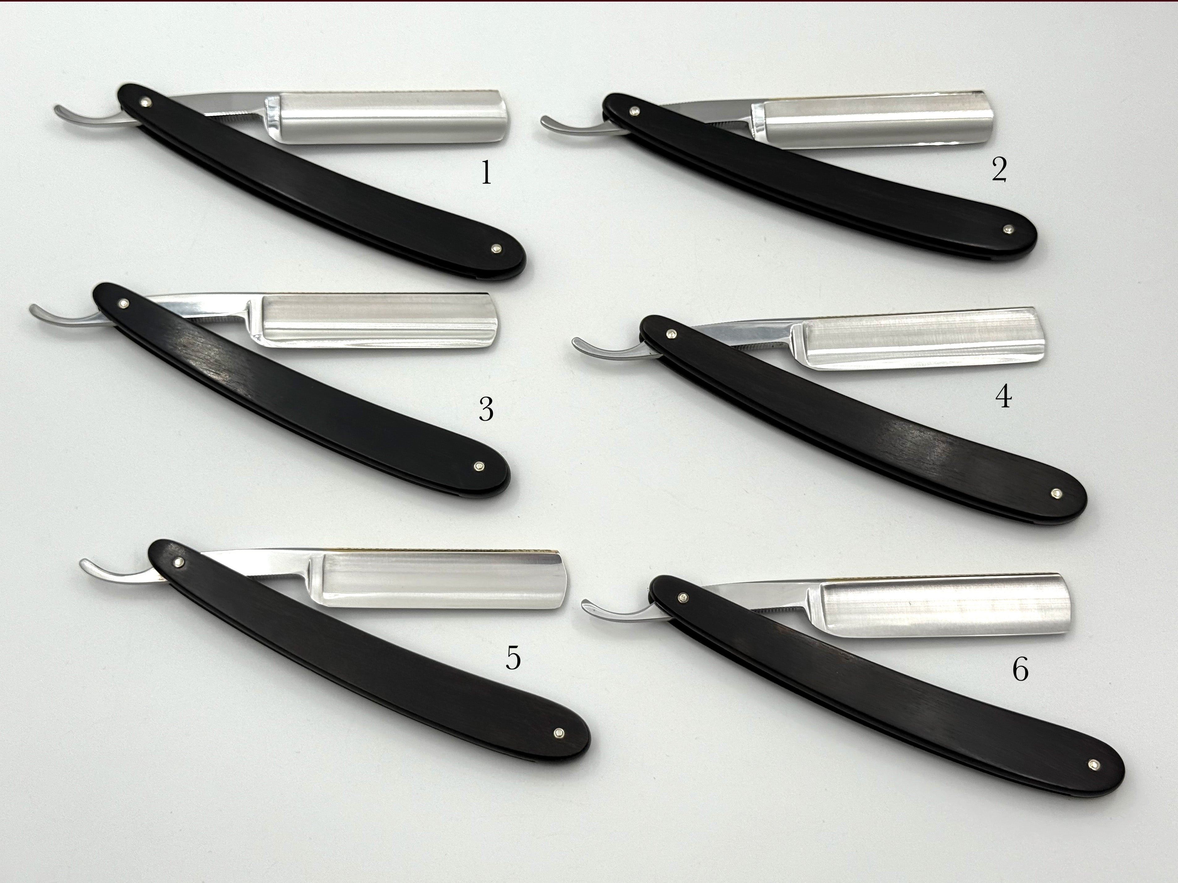 GSG Renewed Dovo "Prima" Ebony Handle 5/8 Etched, Engraved and Gold Washed Full Hollow Solingen Straight Razors (CHOOSE YOUR RAZOR)