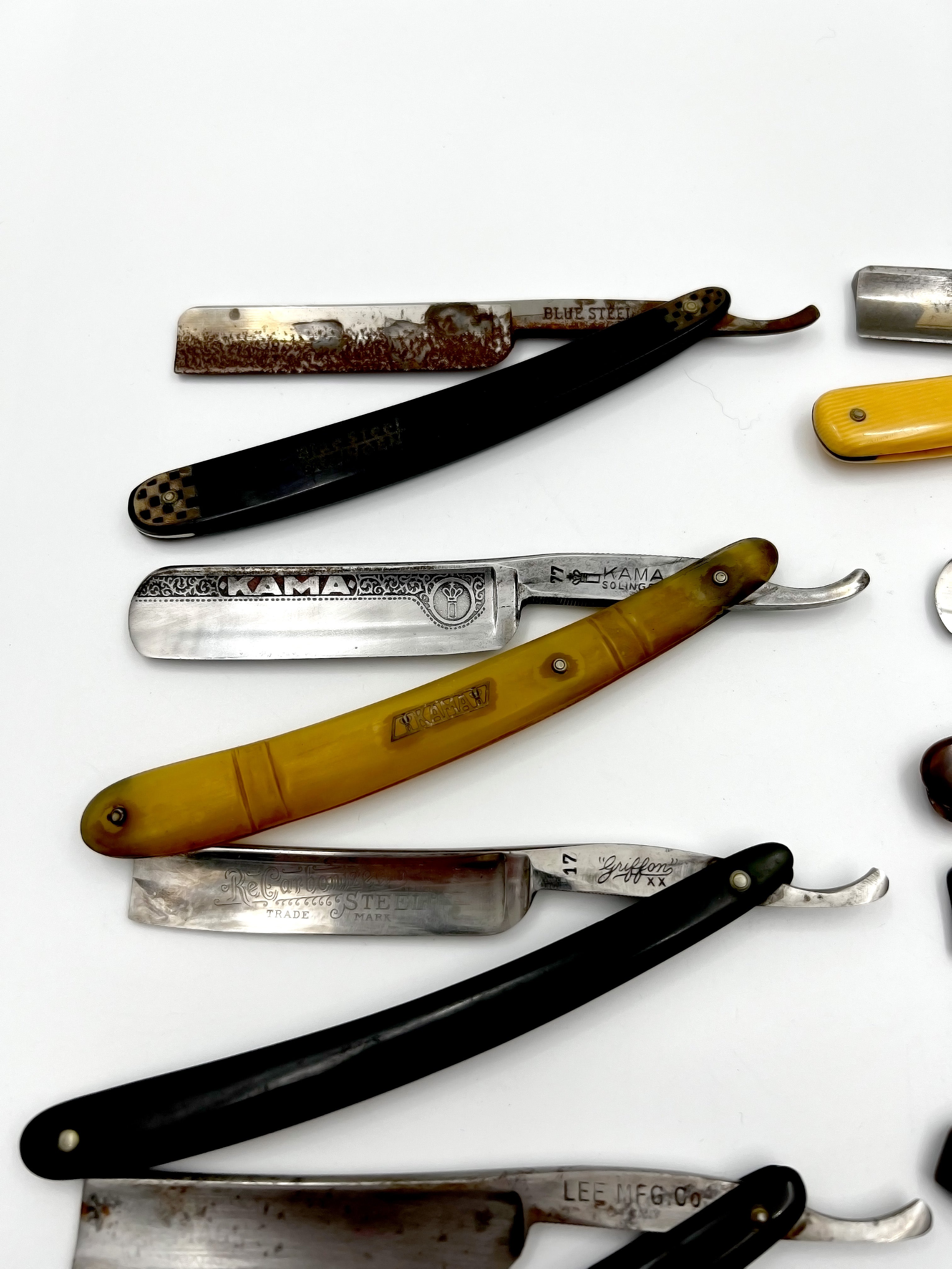 Vintage 10 Straight Razor Lot #34 - May Contain Sheffield, Solingen & USA makers, as pictured