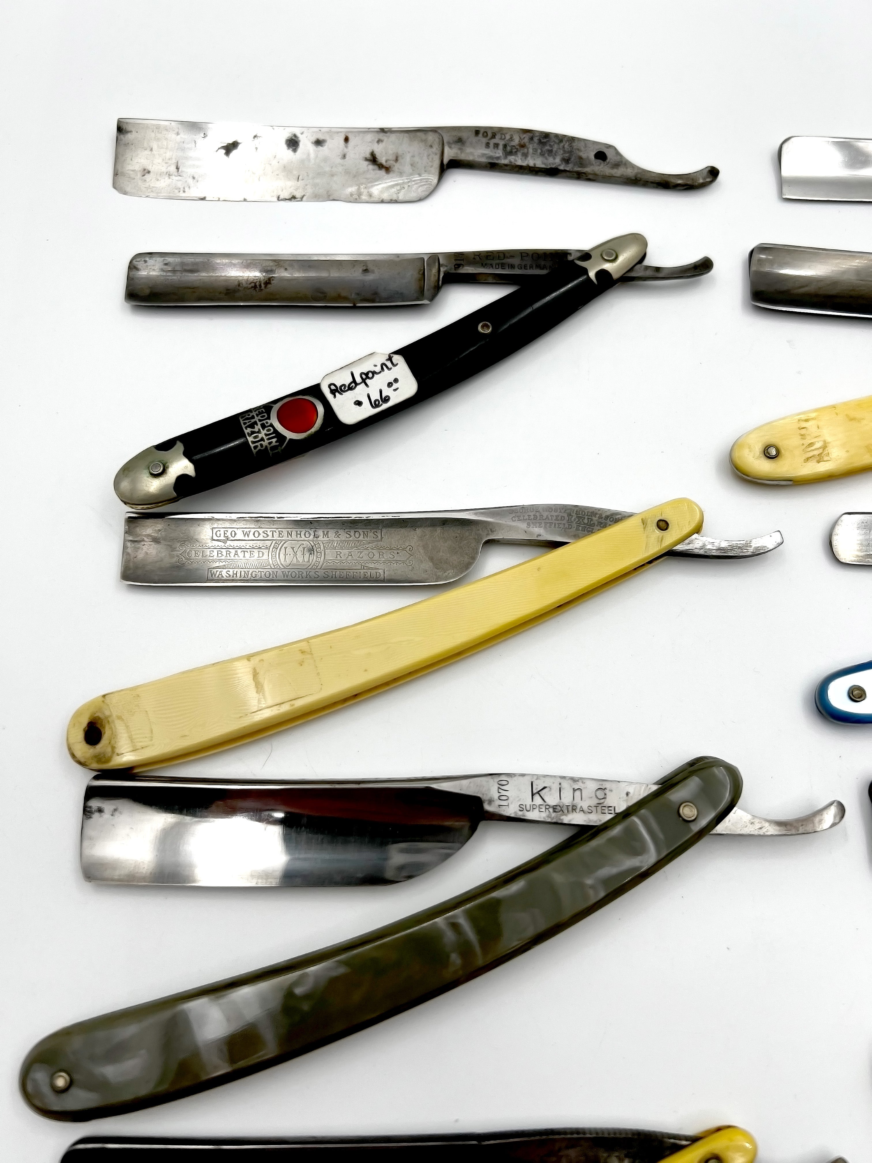 Vintage 10 Straight Razor Lot #36 - May Contain Sheffield, Solingen & USA makers, as pictured