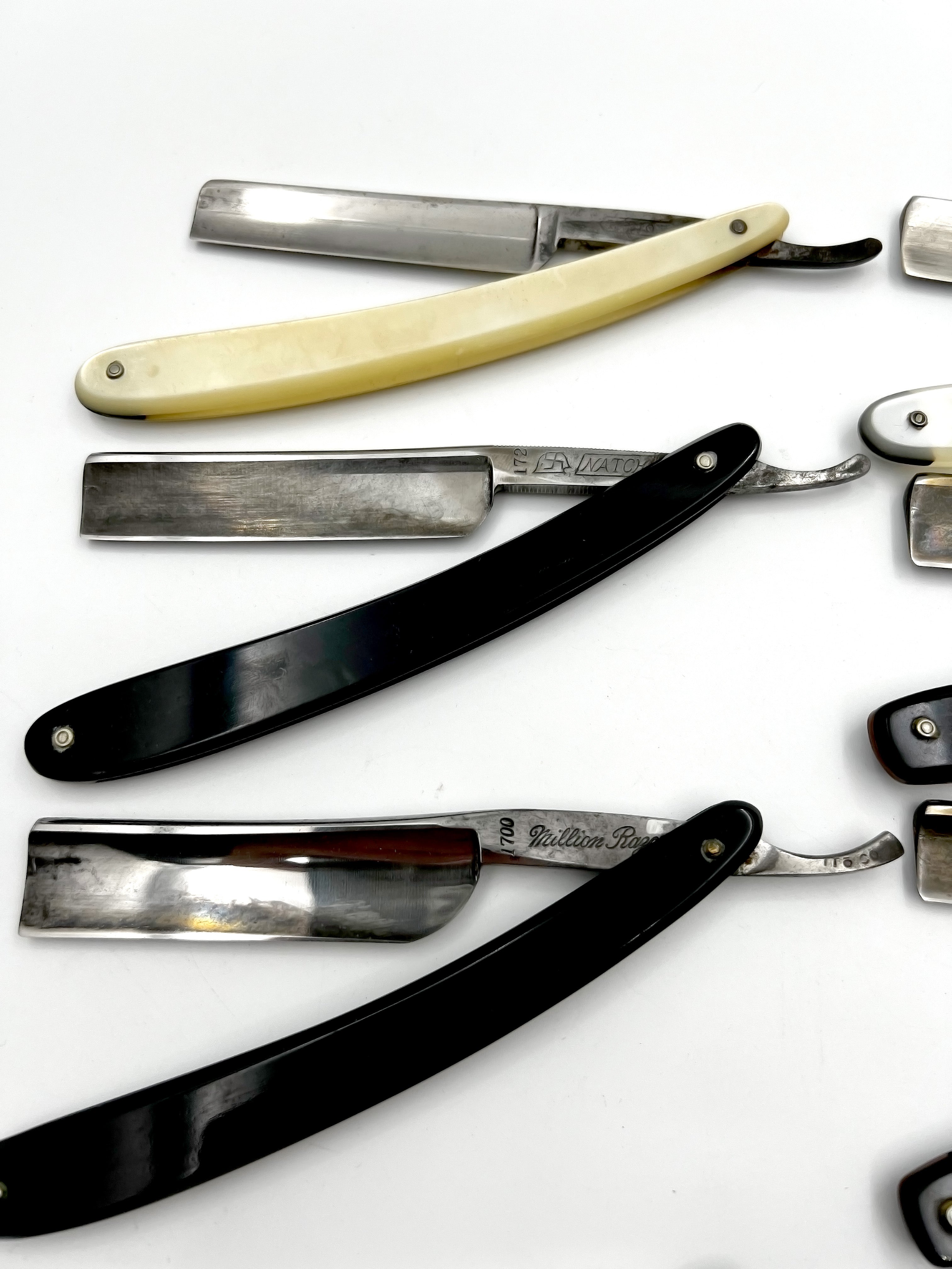 Vintage 10 Straight Razor Lot #37 - May Contain Sheffield, Solingen & USA makers, as pictured