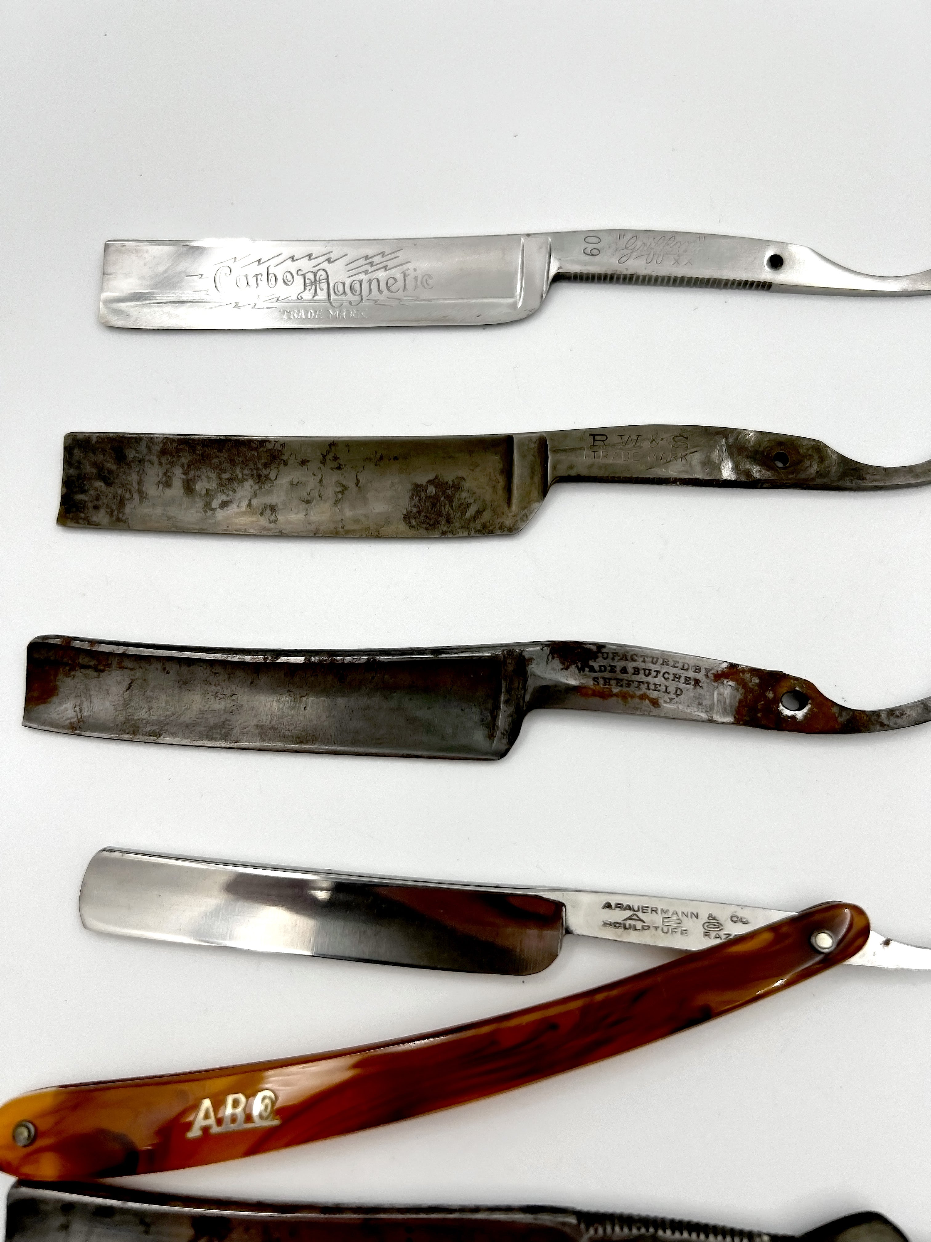 Vintage 10 Straight Razor Lot #40 - May Contain Sheffield, Solingen & USA makers, as pictured