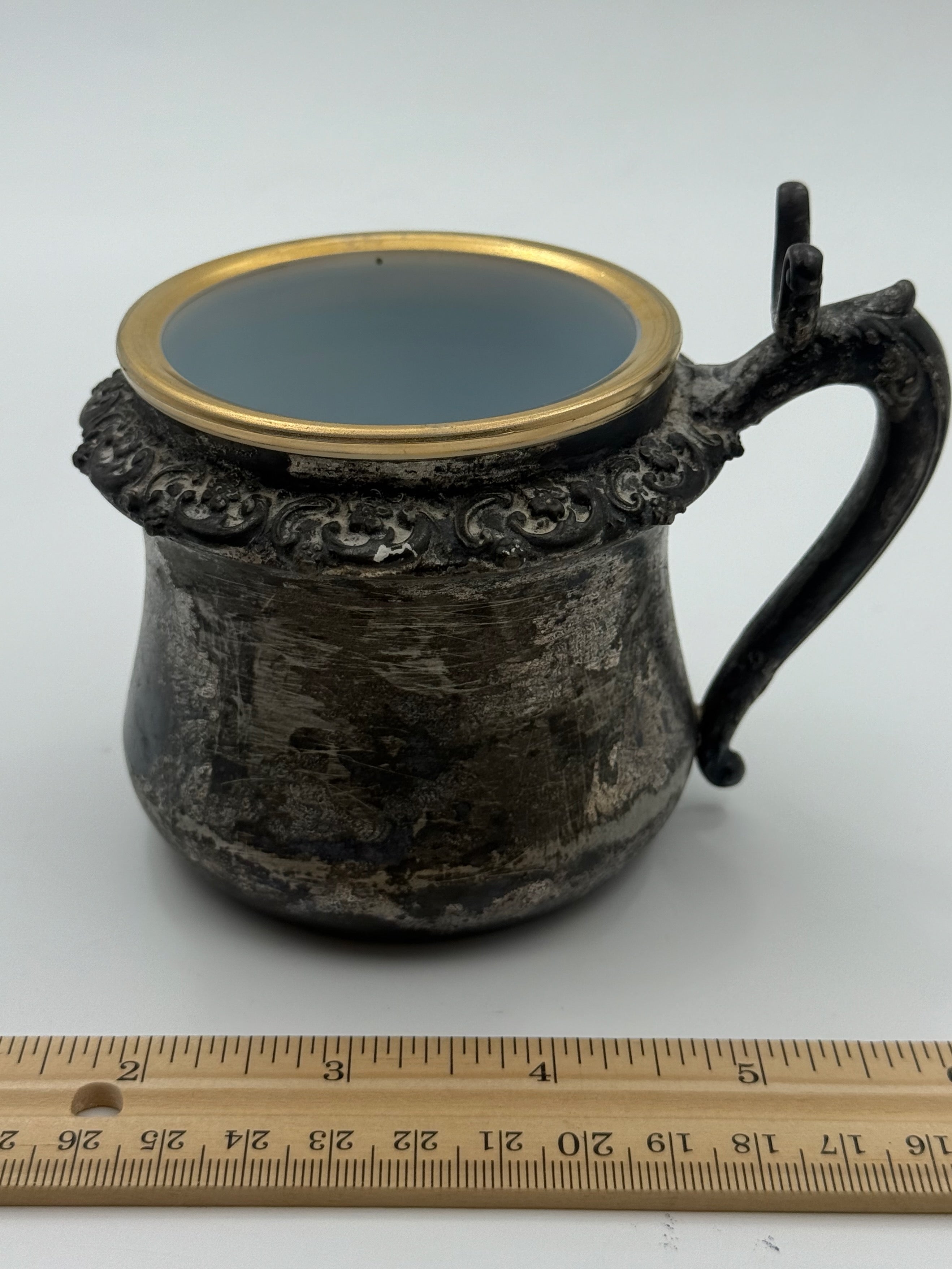 Antique Silverplate Shaving Mug