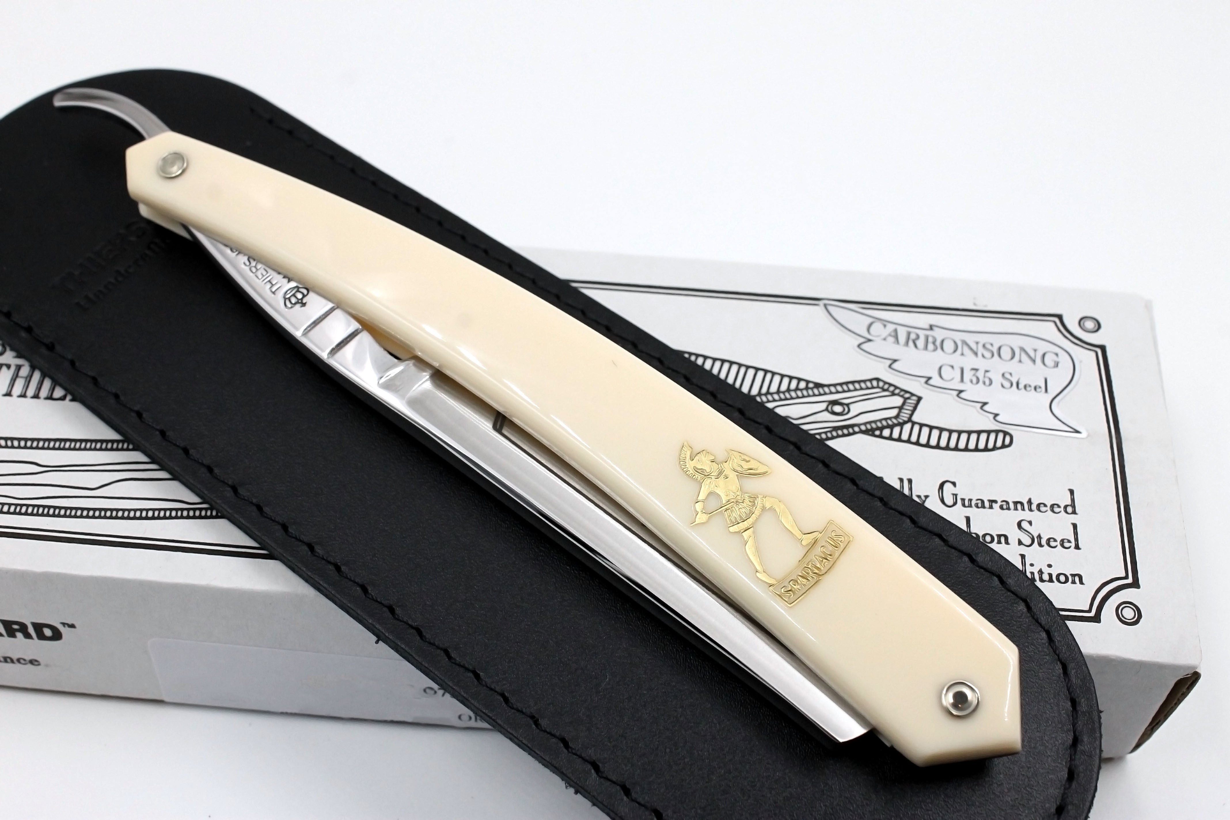 Thiers Issard 5/8 "Spartacus" Etch - Gladiator Scales - Full Hollow Straight Razor