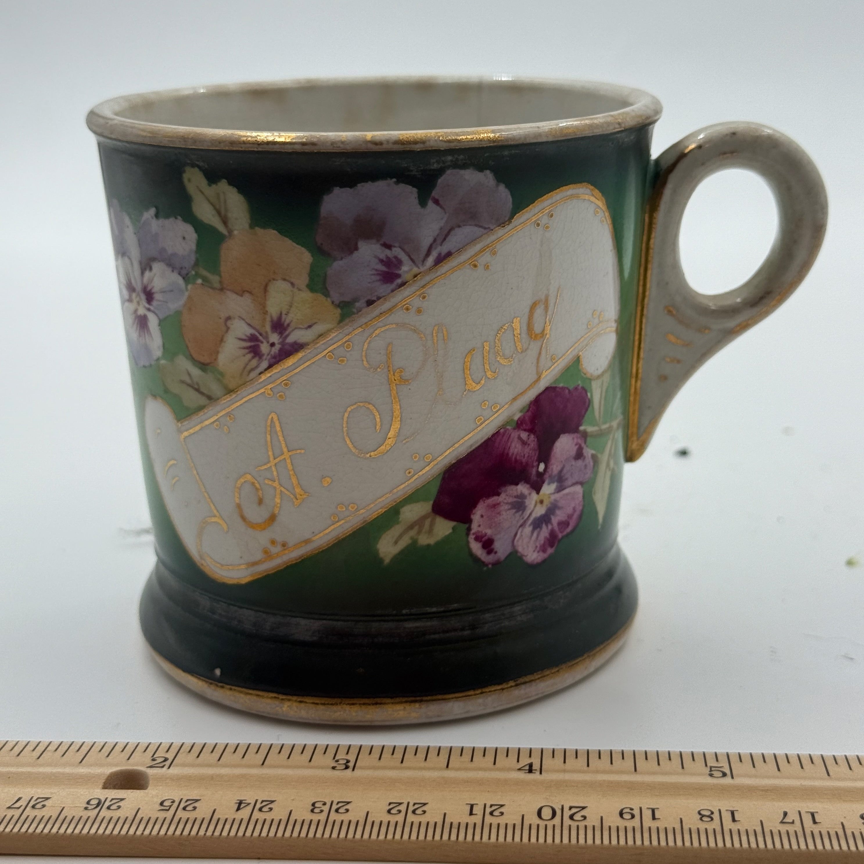 Antique Handpainted Personalized Shaving Mug
