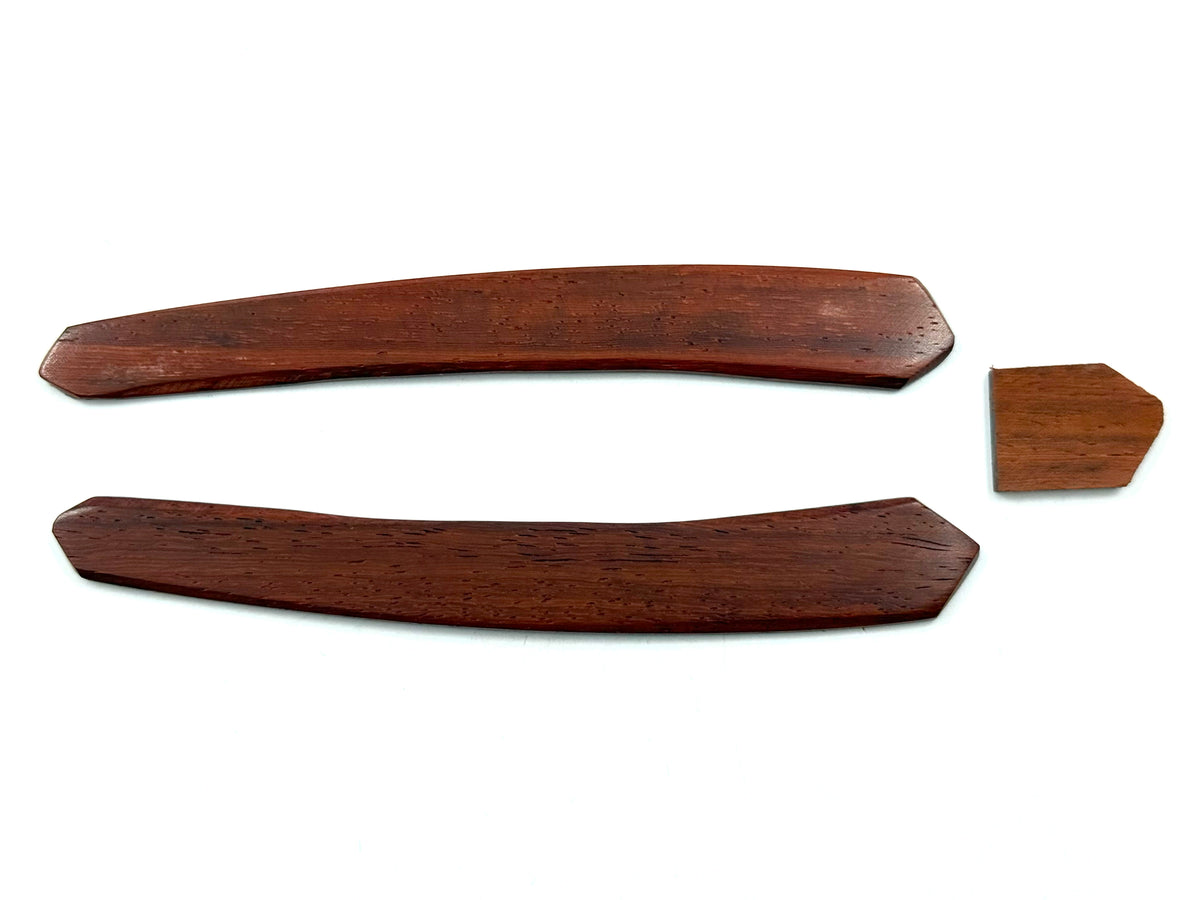 Straight Razor Scales for 5/8-6/8 Blades - Padauk Wood with Angled Ends - One Pair/Set