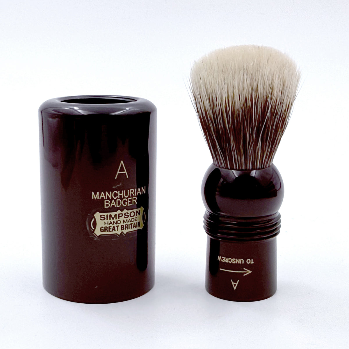 Limited Edition Simpsons Major M1 Manchurian Badger Shaving Brush with Case - Ebony