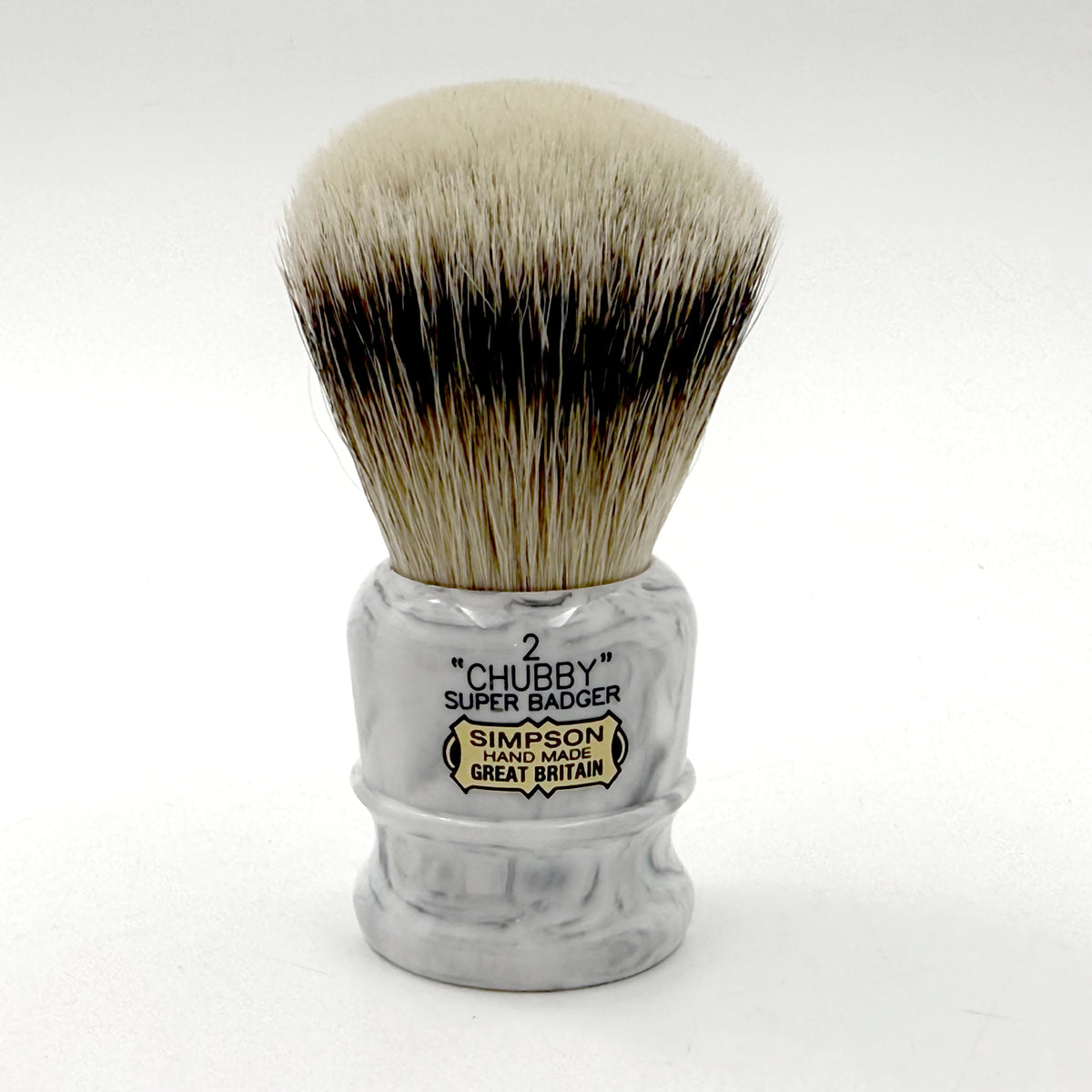 Limited Edition Simpson Chubby CH2 Super Badger Shaving Brush - Grey Italian Marble