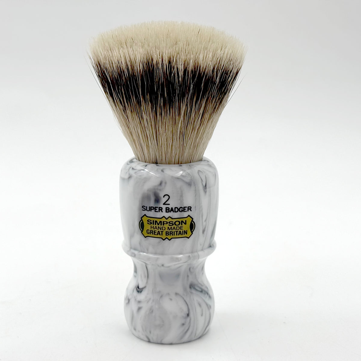 Limited Edition Simpsons Captain 2 Silvertip Badger Shaving Brush - Grey Italian Marble