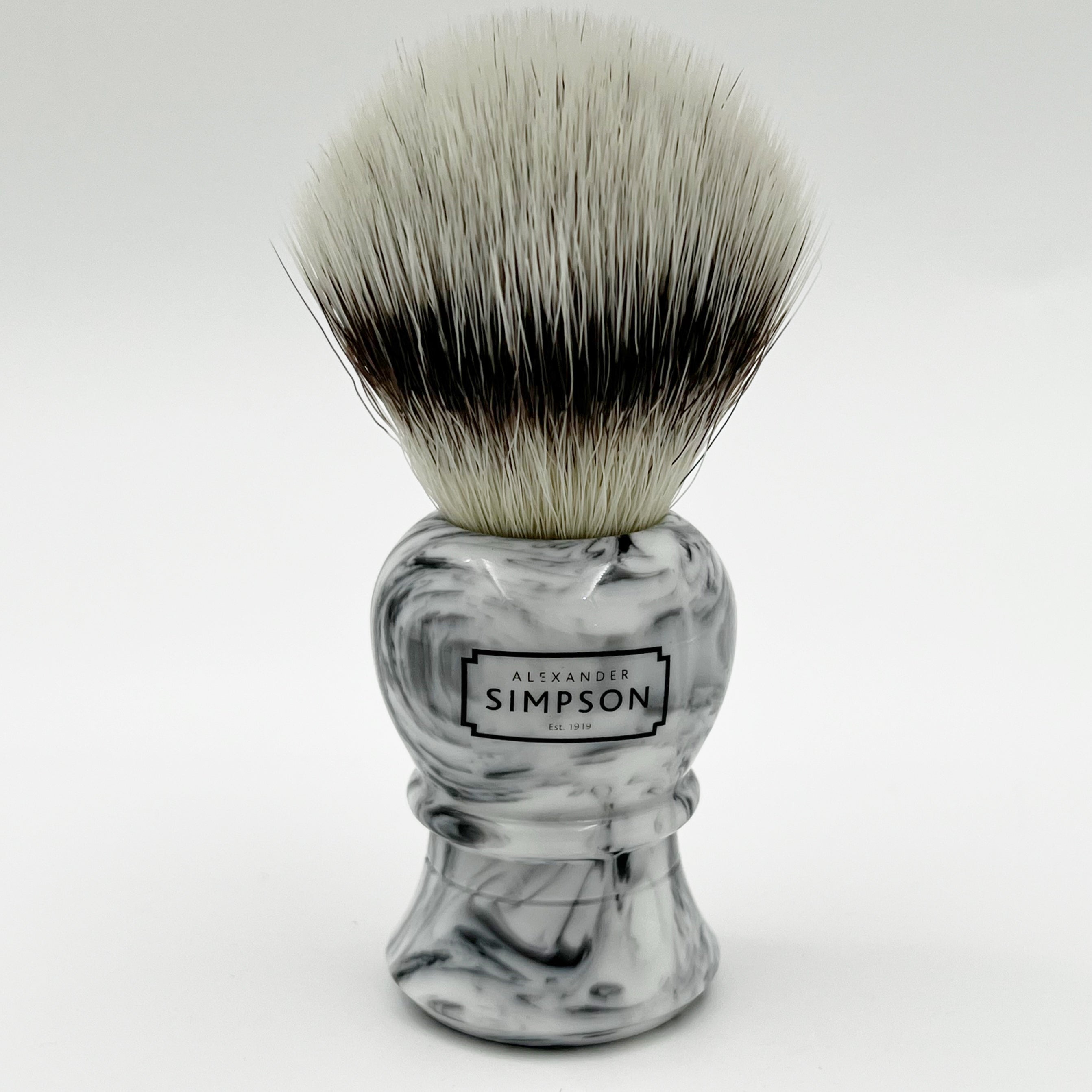 Simpson Islington - Platinum Synthetic - Grey Italian Marble Shaving Brush