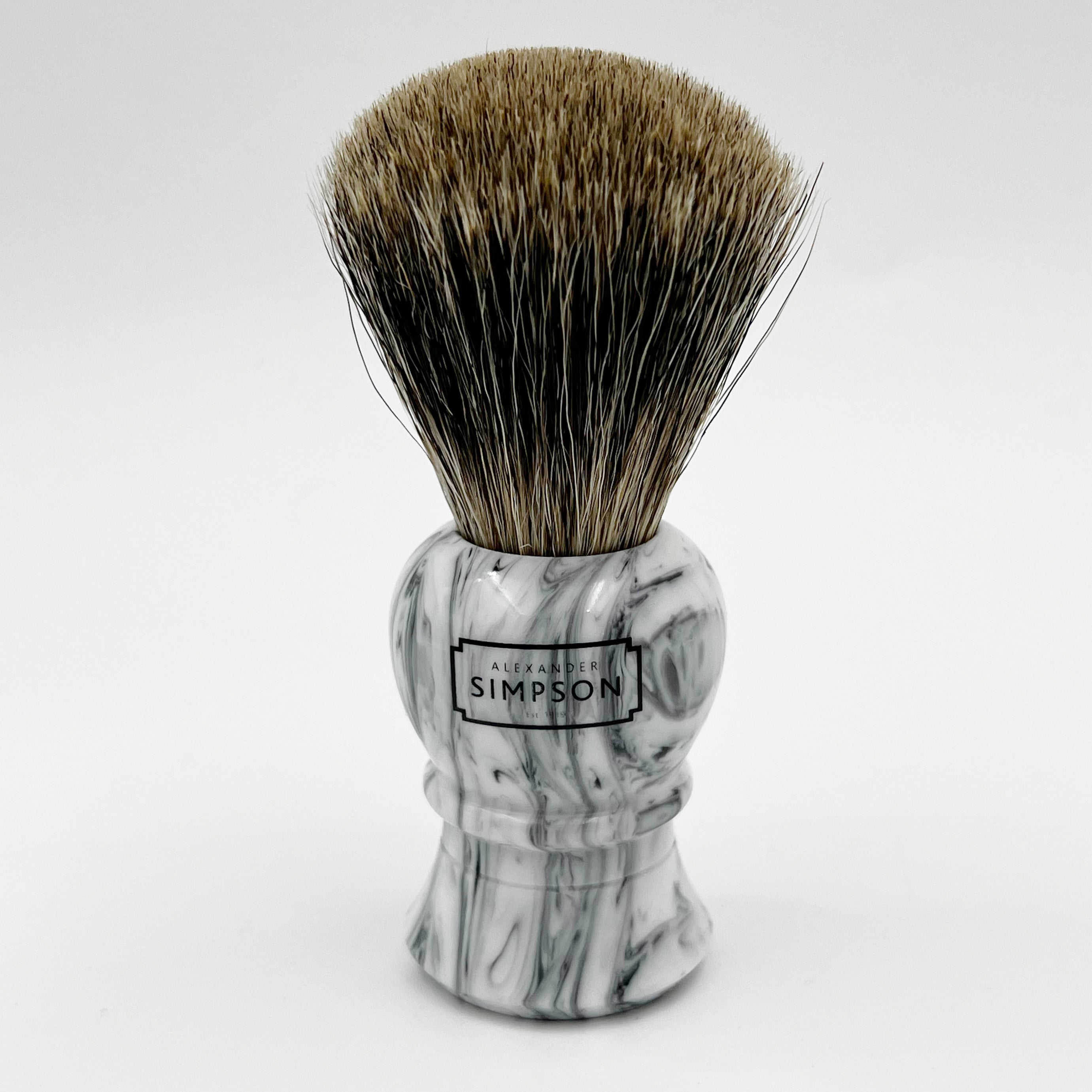 Simpson Islington - Pure Badger - Grey Italian Marble Shaving Brush