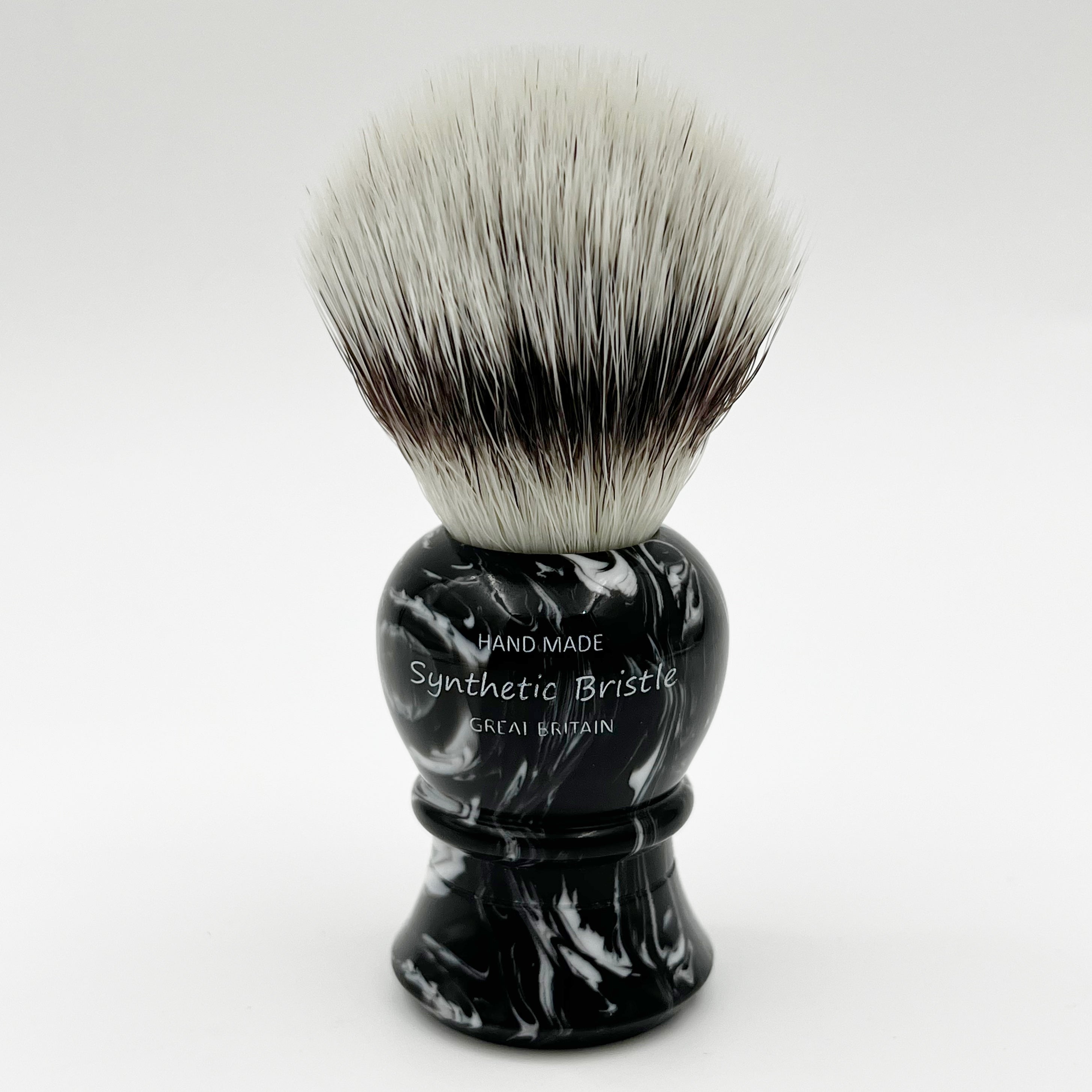 Simpson Islington - Platinum Synthetic - Ebony Marble Shaving Brush