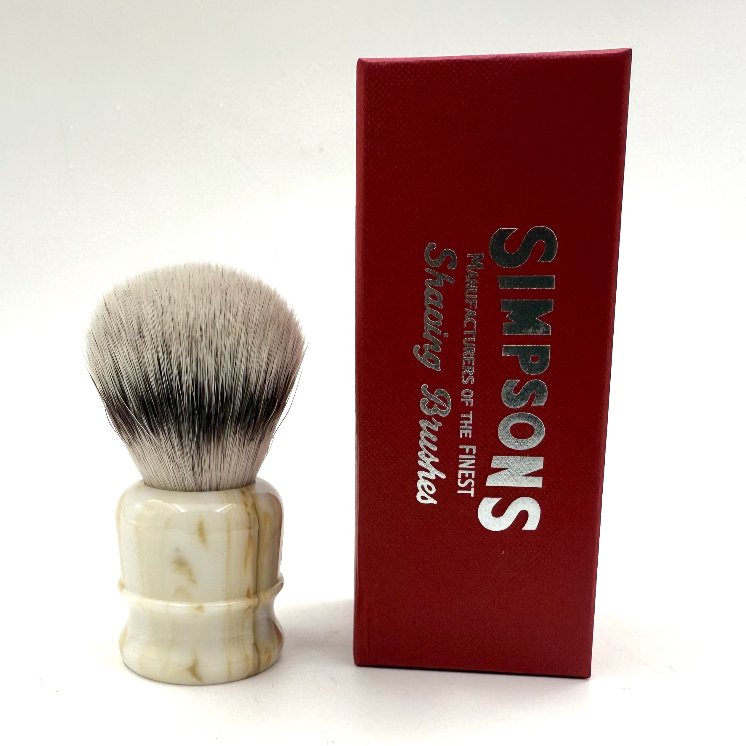 Limited Edition Simpson Chubby CH1 Platinum Shaving Brush - Italian Marble