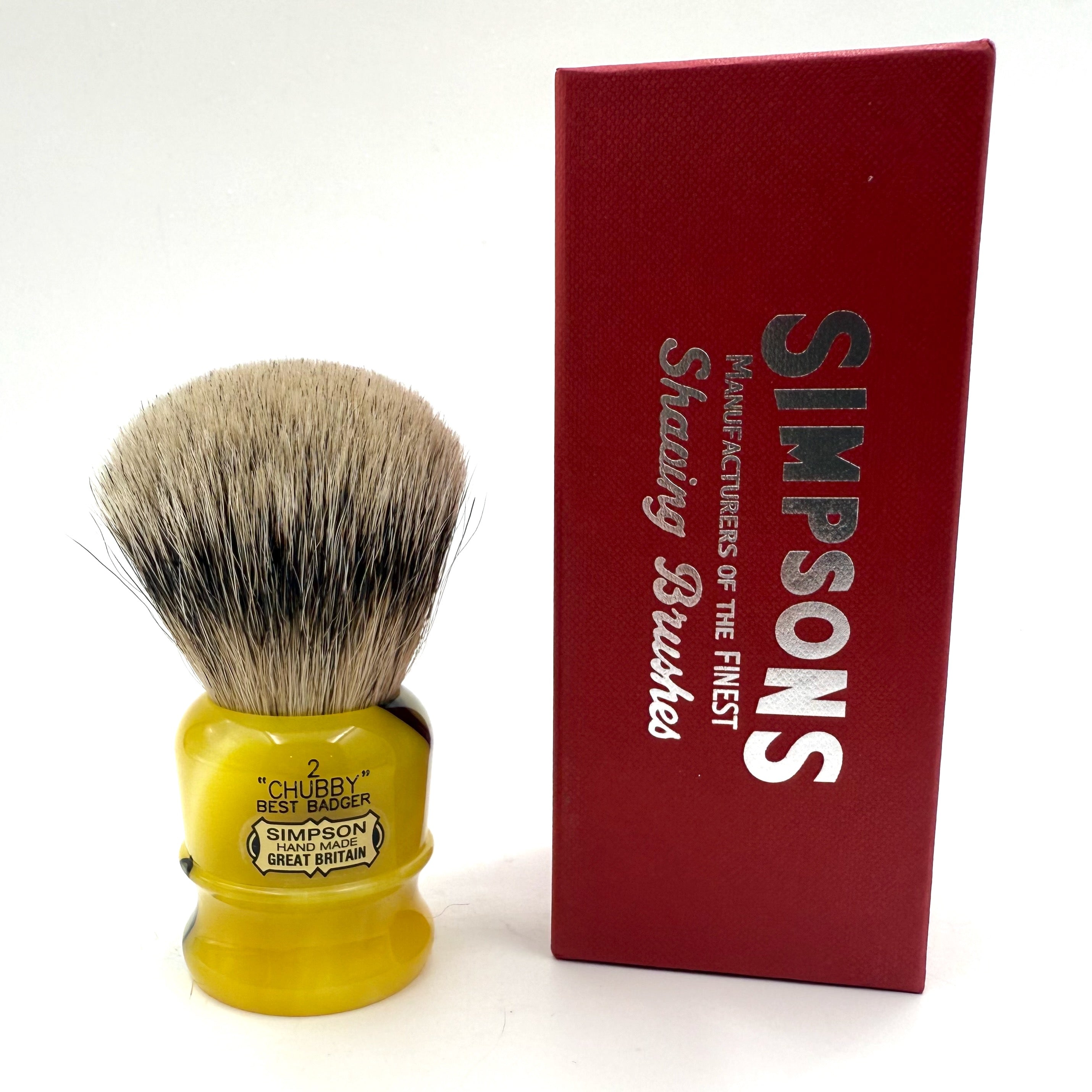 Limited Edition Simpson Chubby CH2 Best Badger Shaving Brush - Medallion Yellow